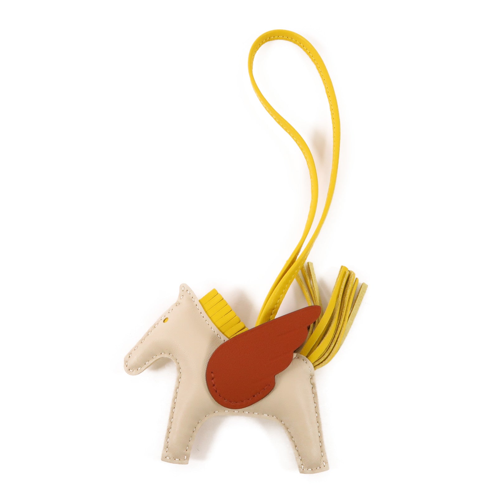 HERMES Rodeo Pegase PM Charm Veau Swift Leather Brown/Yellow