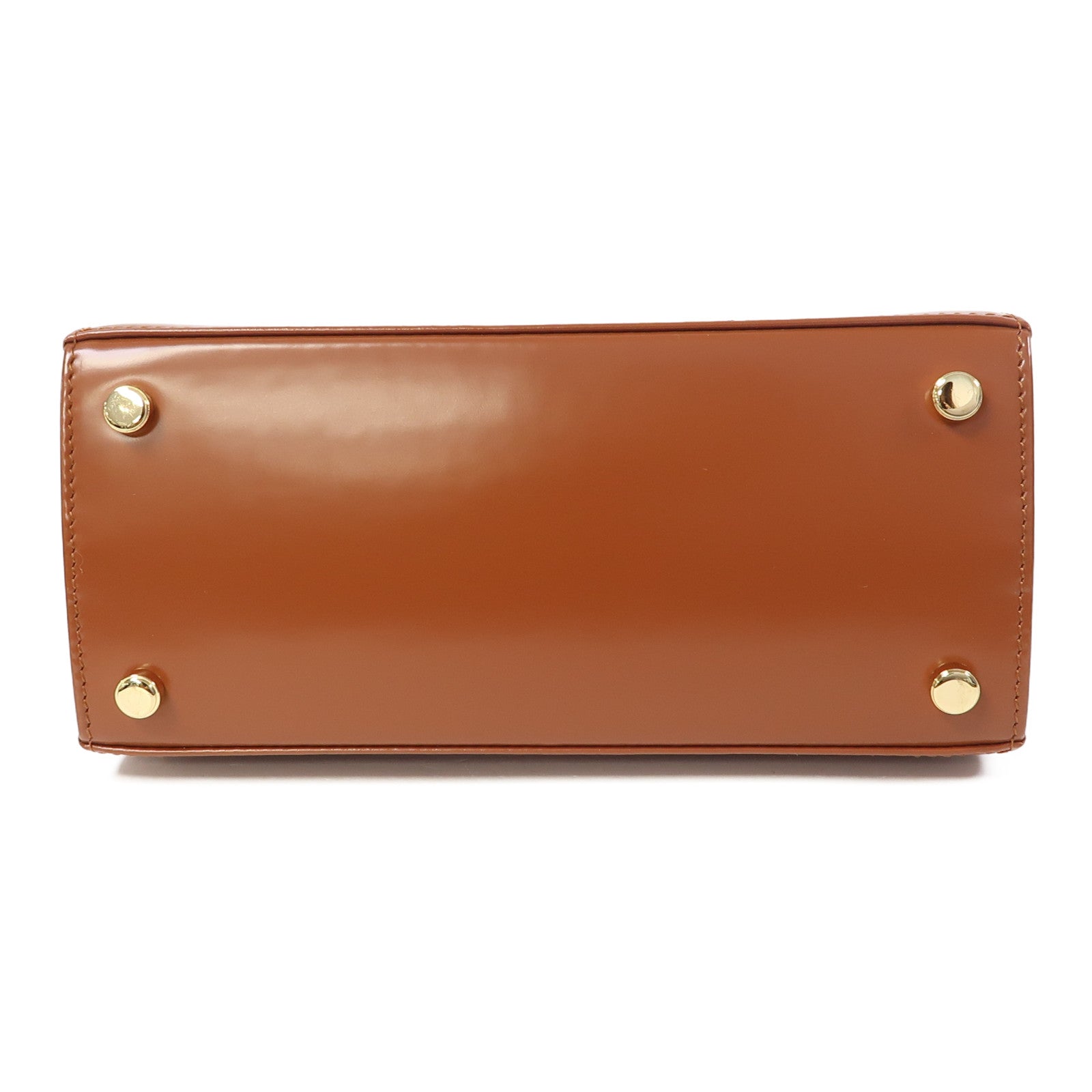 Salvatore Ferragamo 牛皮皮革Small Top Handle金扣手挽肩背兩用袋啡色