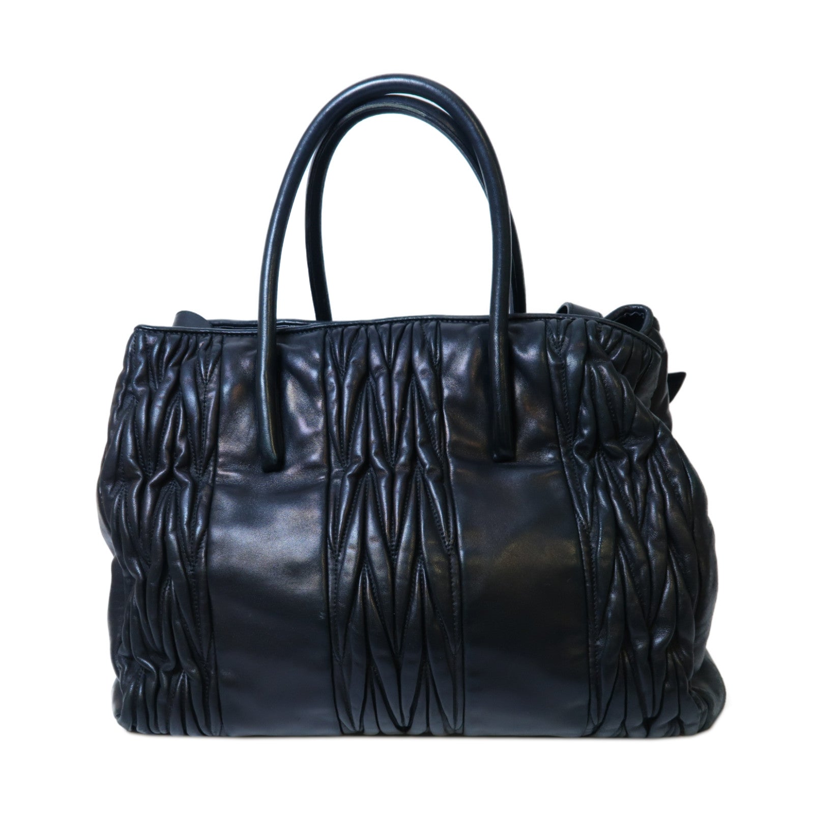 Miu Miu 牛皮皮革Shoulder Bag金扣手挽肩背兩用袋黑色