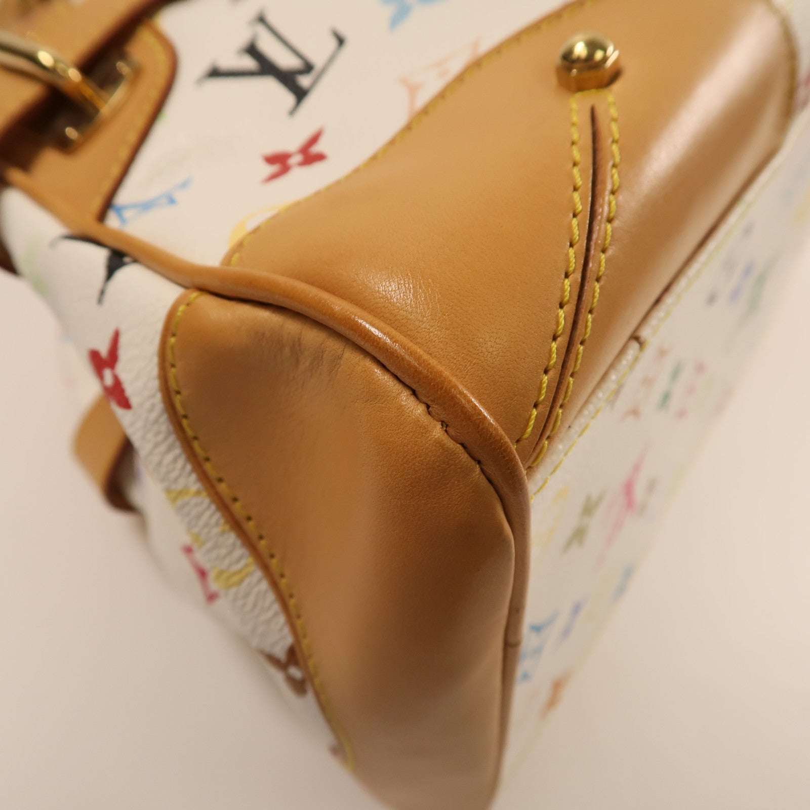 LOUIS VUITTON Monogram Multicolore Claudia金扣肩背袋白色/彩色