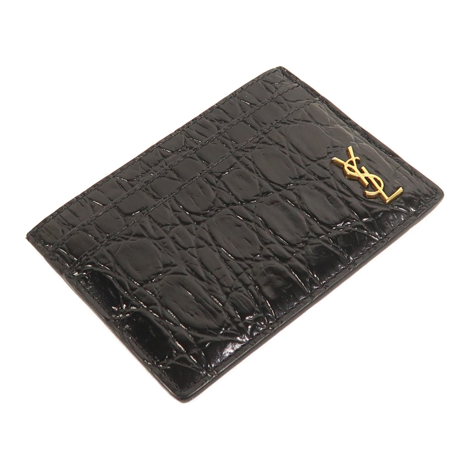 SAINT LAURENT 牛皮皮革Card Case金扣卡片套