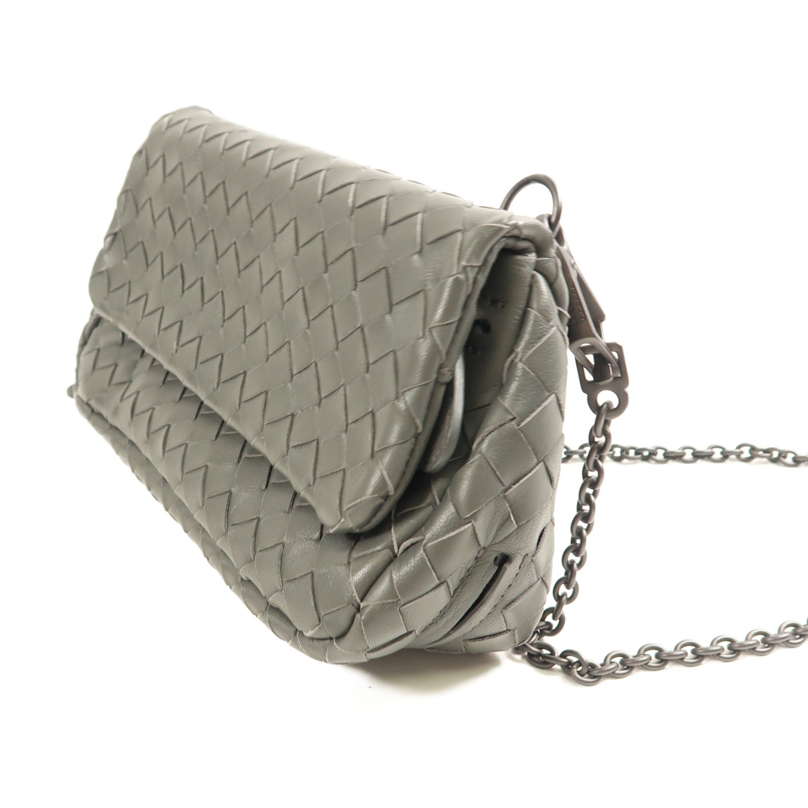 BOTTEGA VENETA 羊皮皮革Shoulder Bag黑扣肩背袋