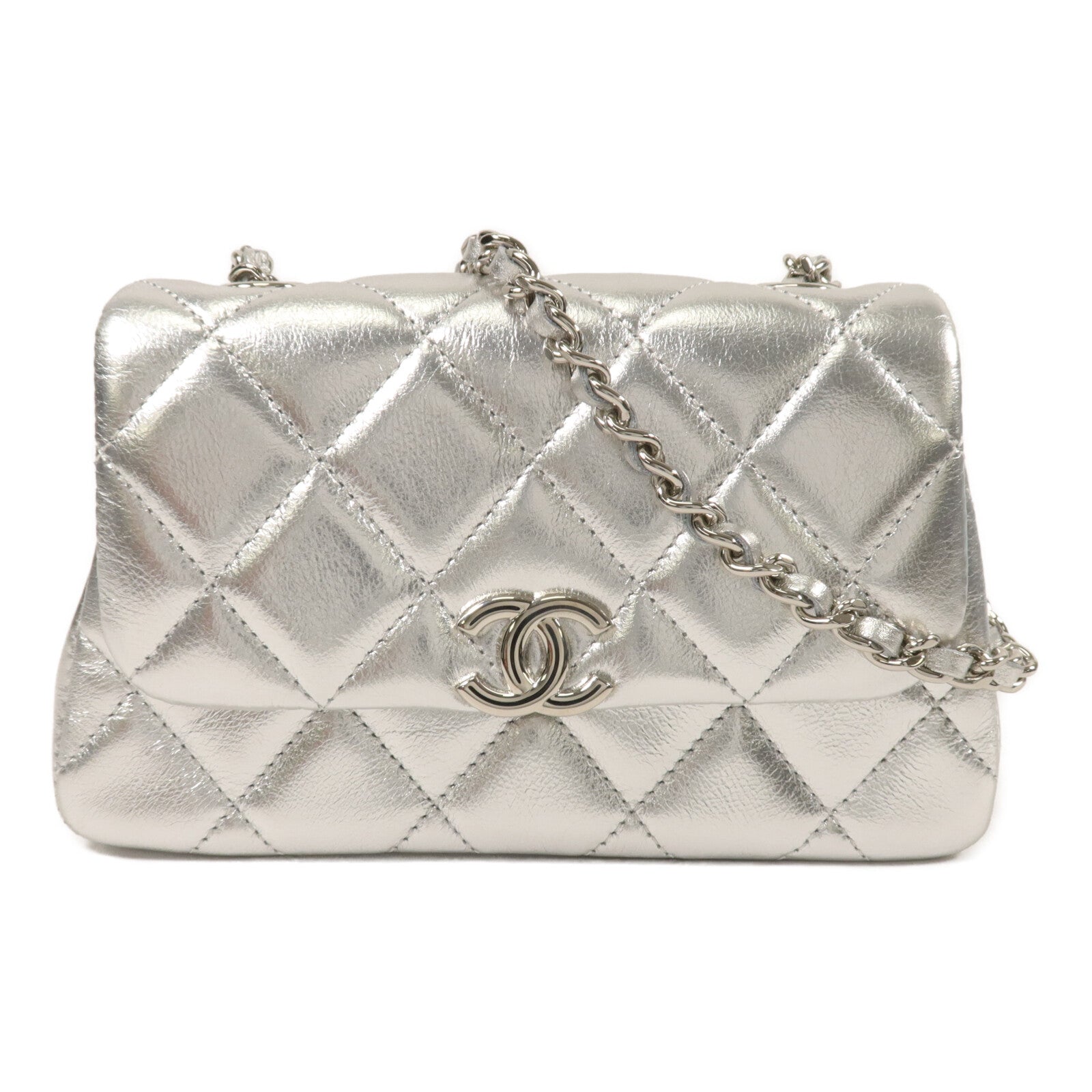 CHANEL 牛皮皮革Clutch With Chain鏈帶肩背袋