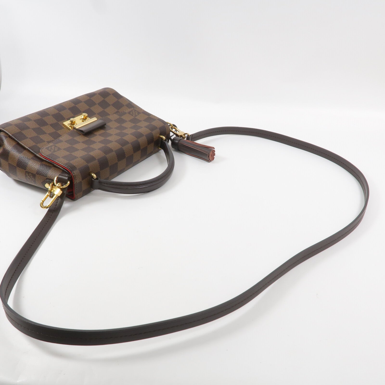 LOUIS VUITTON Damier Croisette金扣手挽肩背兩用袋