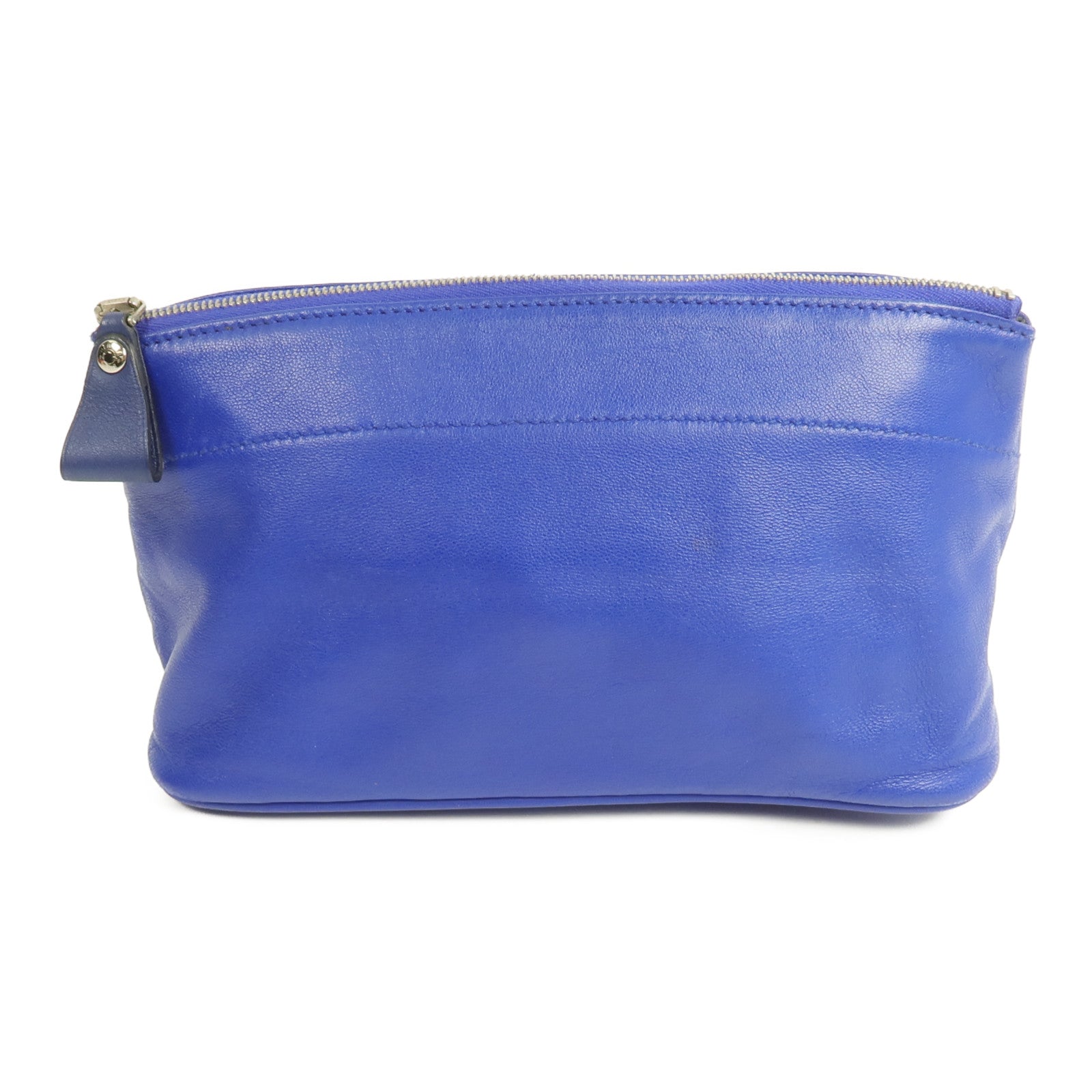 HERMES Milo皮革Tohubohu手拿包Bleu Electrique