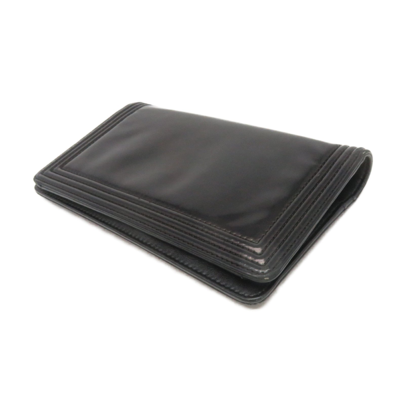 CHANEL 【激減優惠】牛皮皮革Long Wallet銀扣長錢包黑色