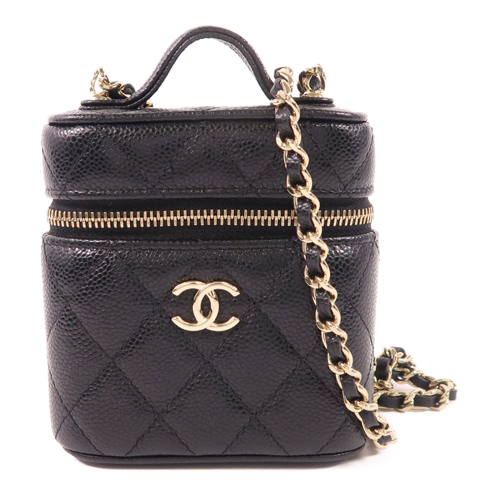 CHANEL 【激減優惠】牛皮皮革Chain Shoulder金扣手挽肩背兩用袋