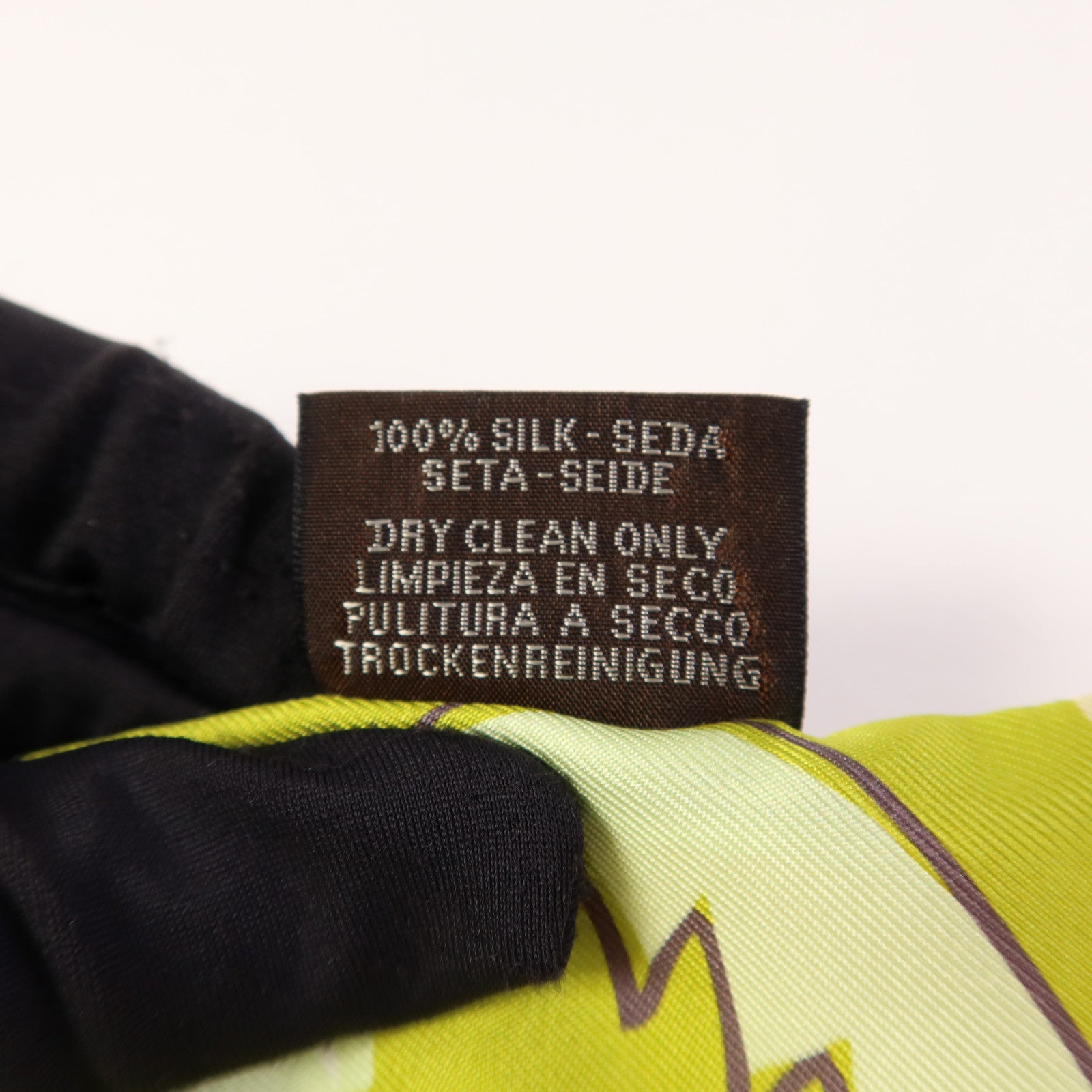 HERMES 絲質Twilly絲巾Green/Orange