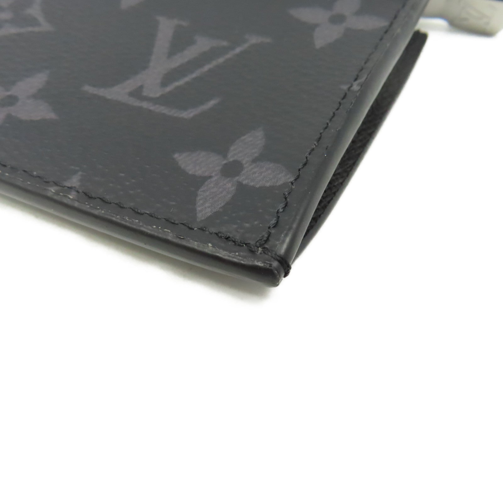 LOUIS VUITTON 【激減優惠】Monogram Eclipse Card Case銀扣卡套黑色/碳灰色