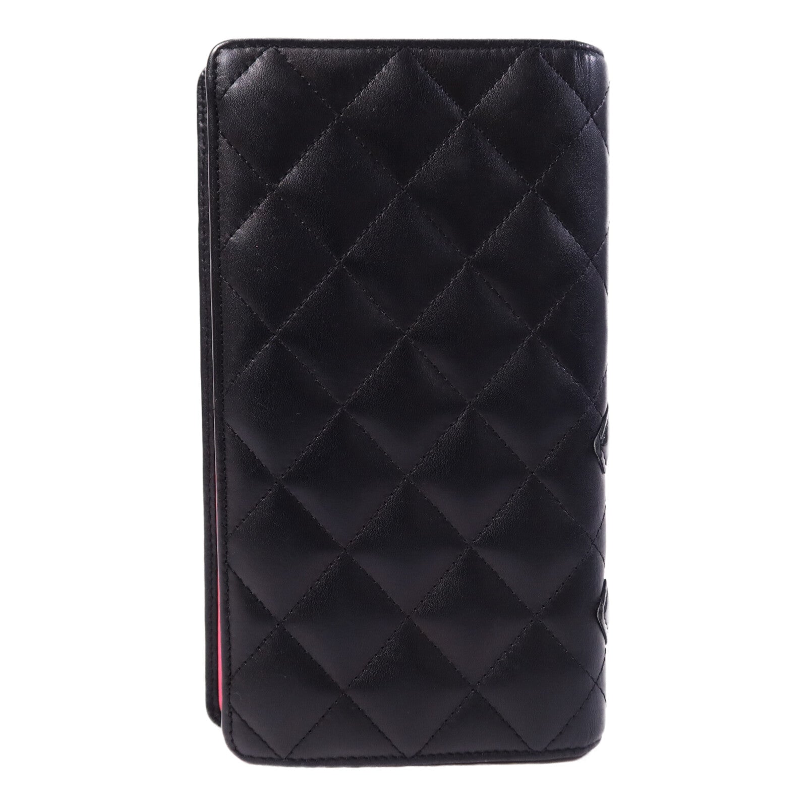 CHANEL 羊皮皮革Cambon Wallet銀扣長錢包