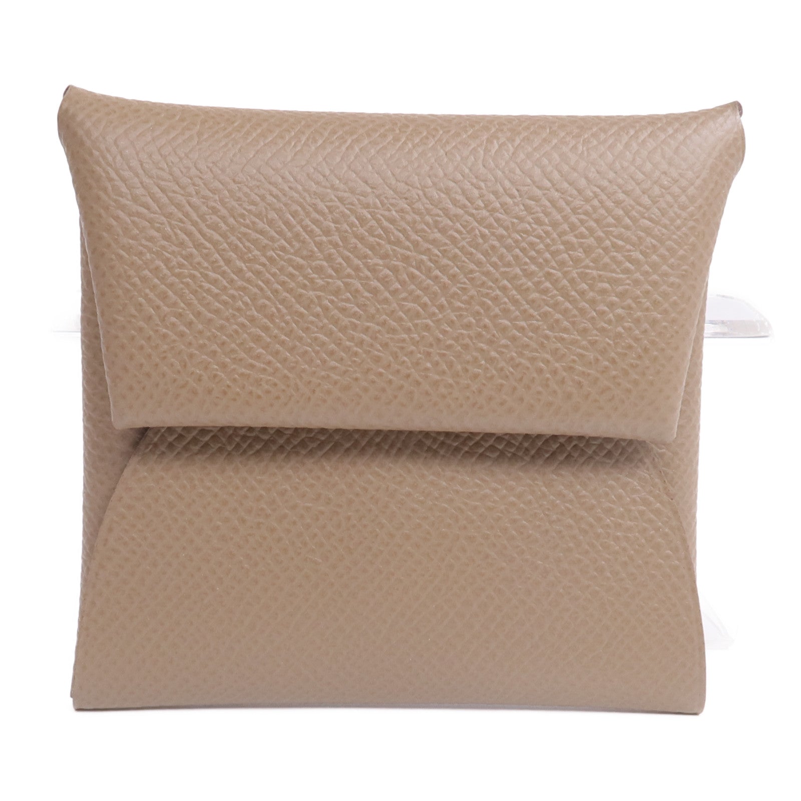 HERMES Epsom皮革Bastia零錢包Etoupe