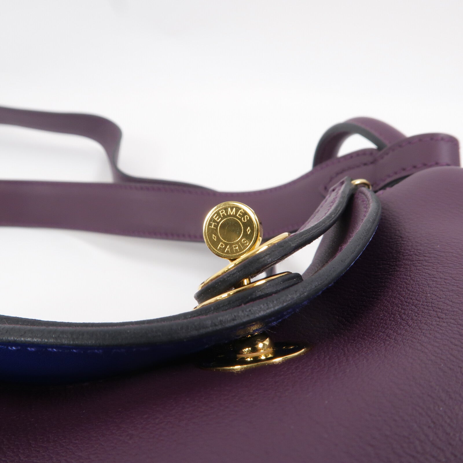 HERMES Swift皮革Mini Lindy金扣手挽肩背兩用袋Anemone