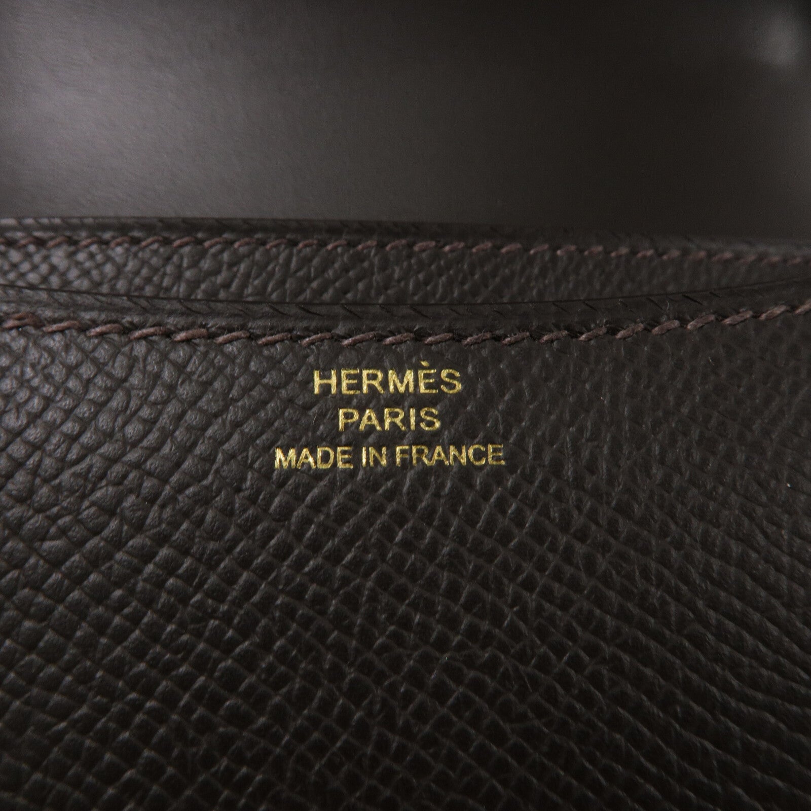 HERMES Epsom皮革Constance Mini肩背袋Bai Brun