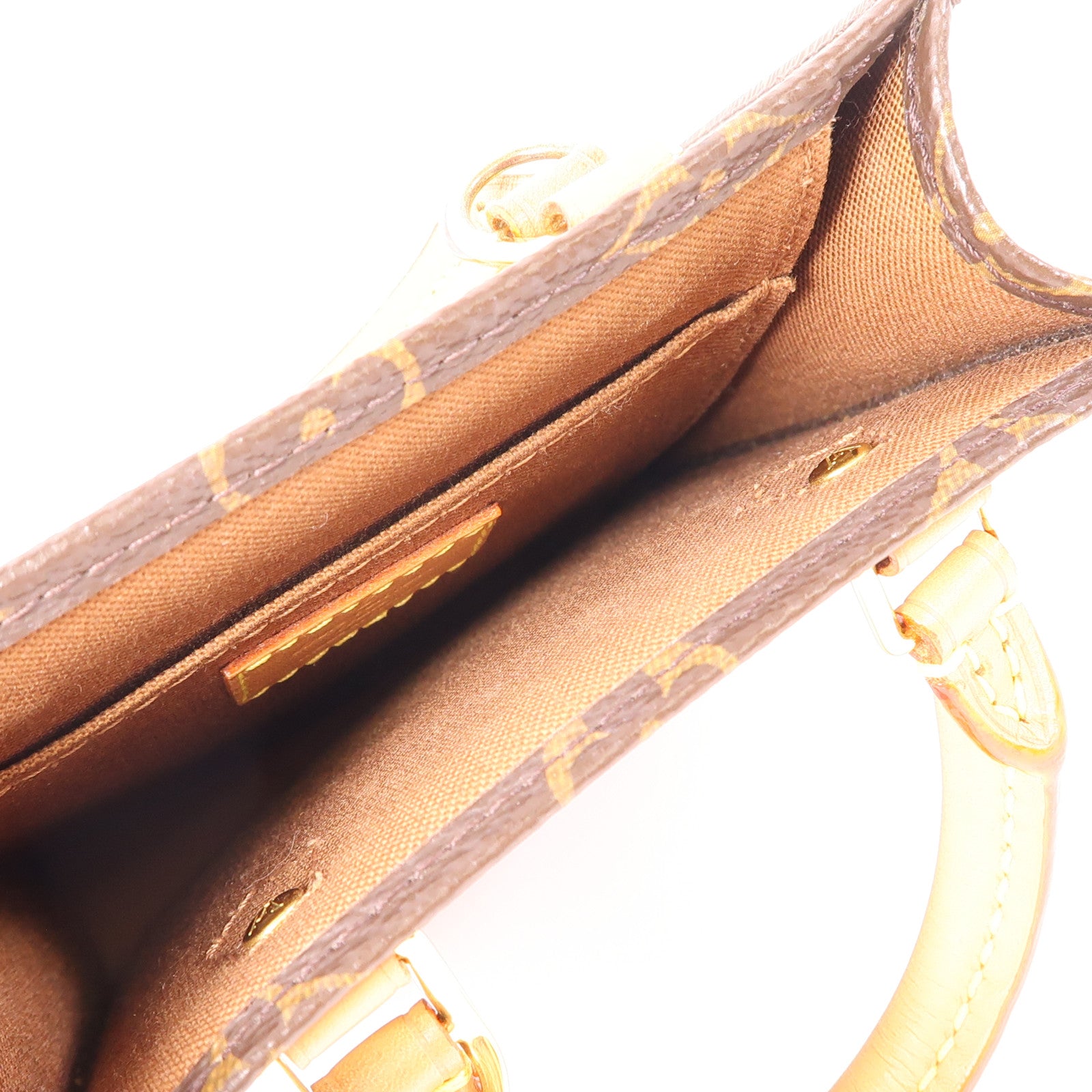 LOUIS VUITTON LV GHW Petit Sac Plat 2 Way Shoulder Bag M81295 Monogram Brown