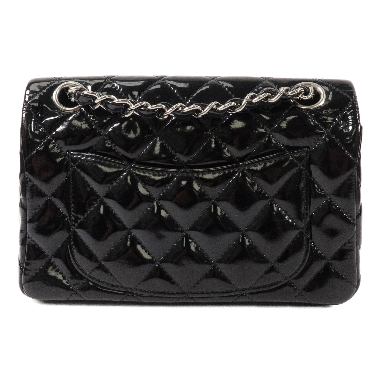 CHANEL 漆皮皮革Mini Classic 20鏈帶肩背袋