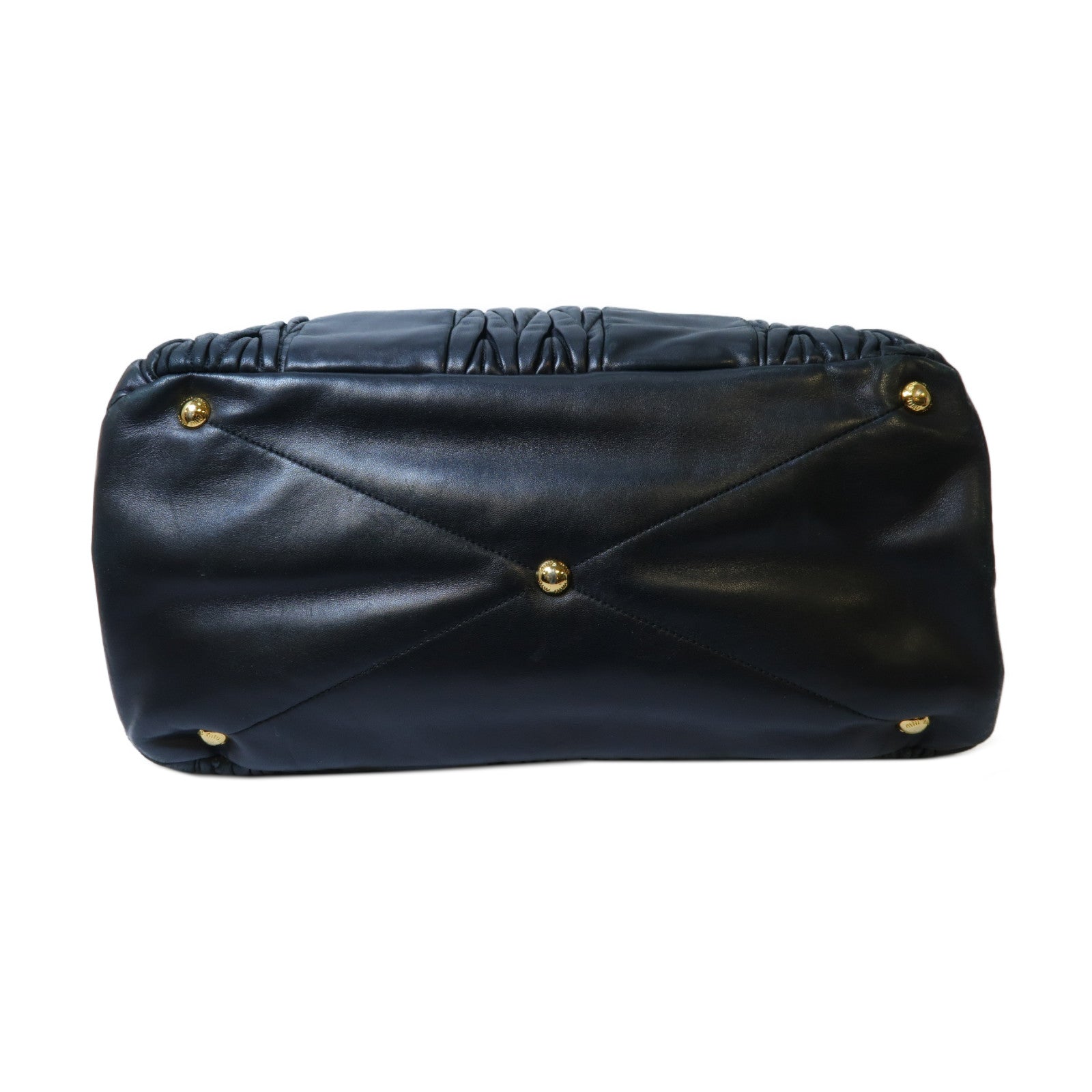 Miu Miu 牛皮皮革Shoulder Bag金扣手挽肩背兩用袋黑色