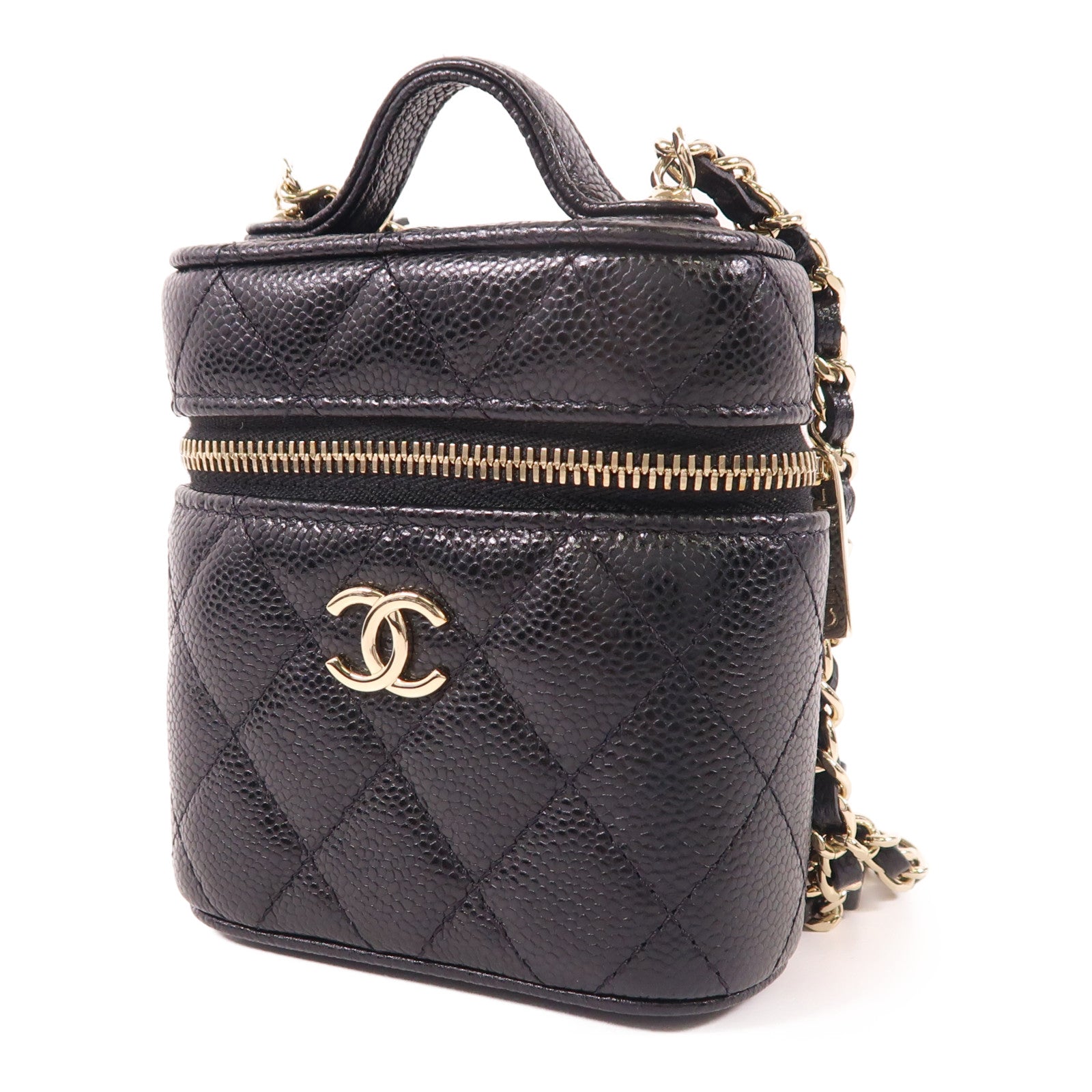 CHANEL 牛皮皮革Chain Shoulder金扣手挽肩背兩用袋