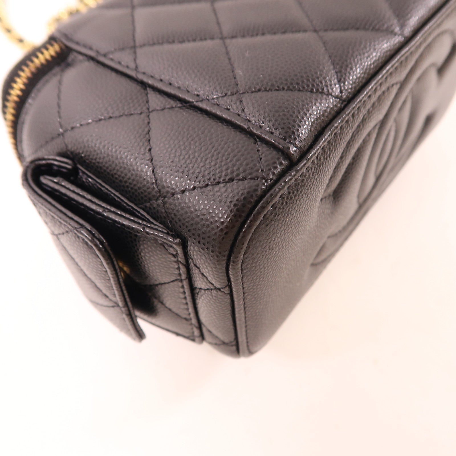 CHANEL 牛皮皮革2 Way Chain Shoulder金扣手挽肩背兩用袋