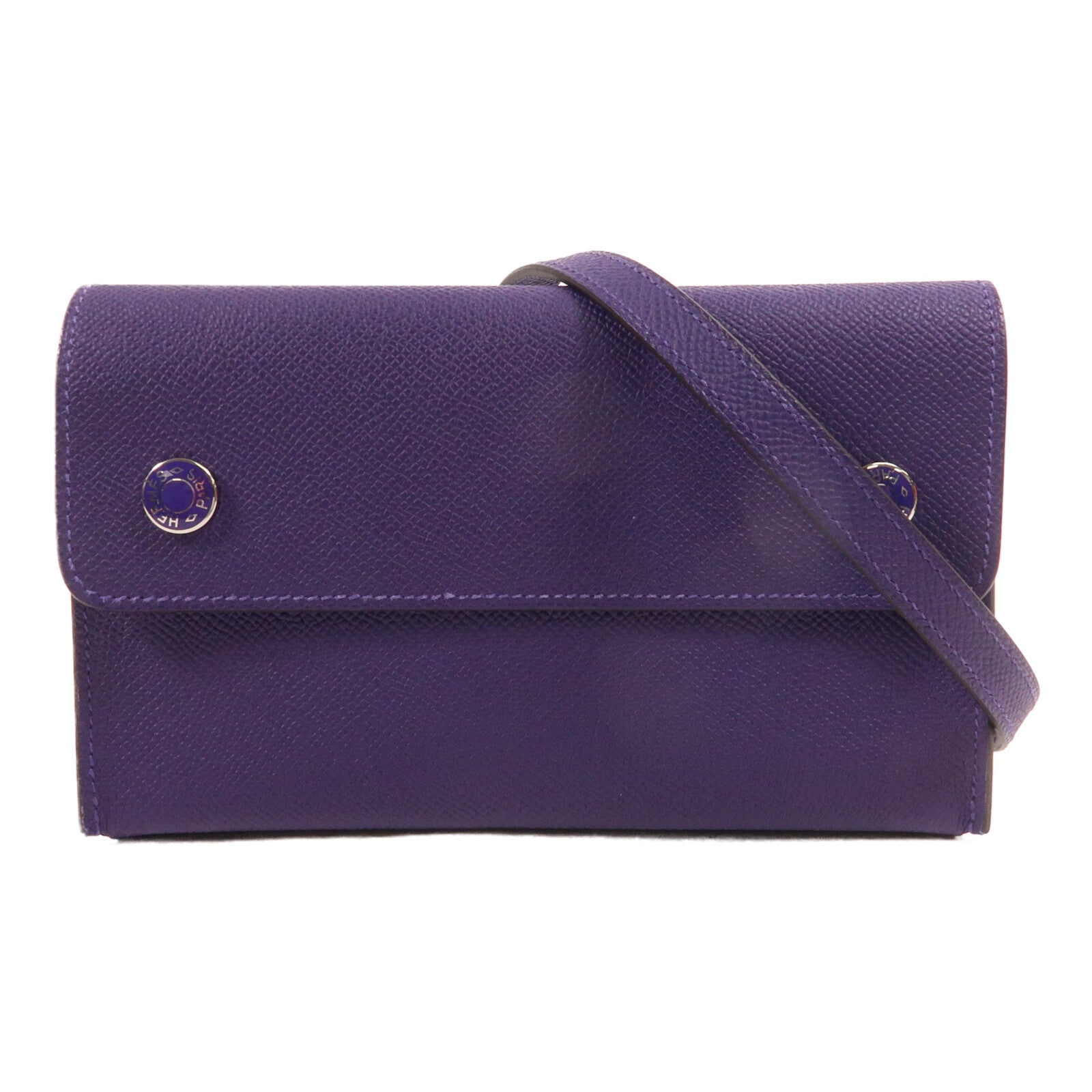 HERMES Epsom皮革Hermesnap肩背袋New Purple