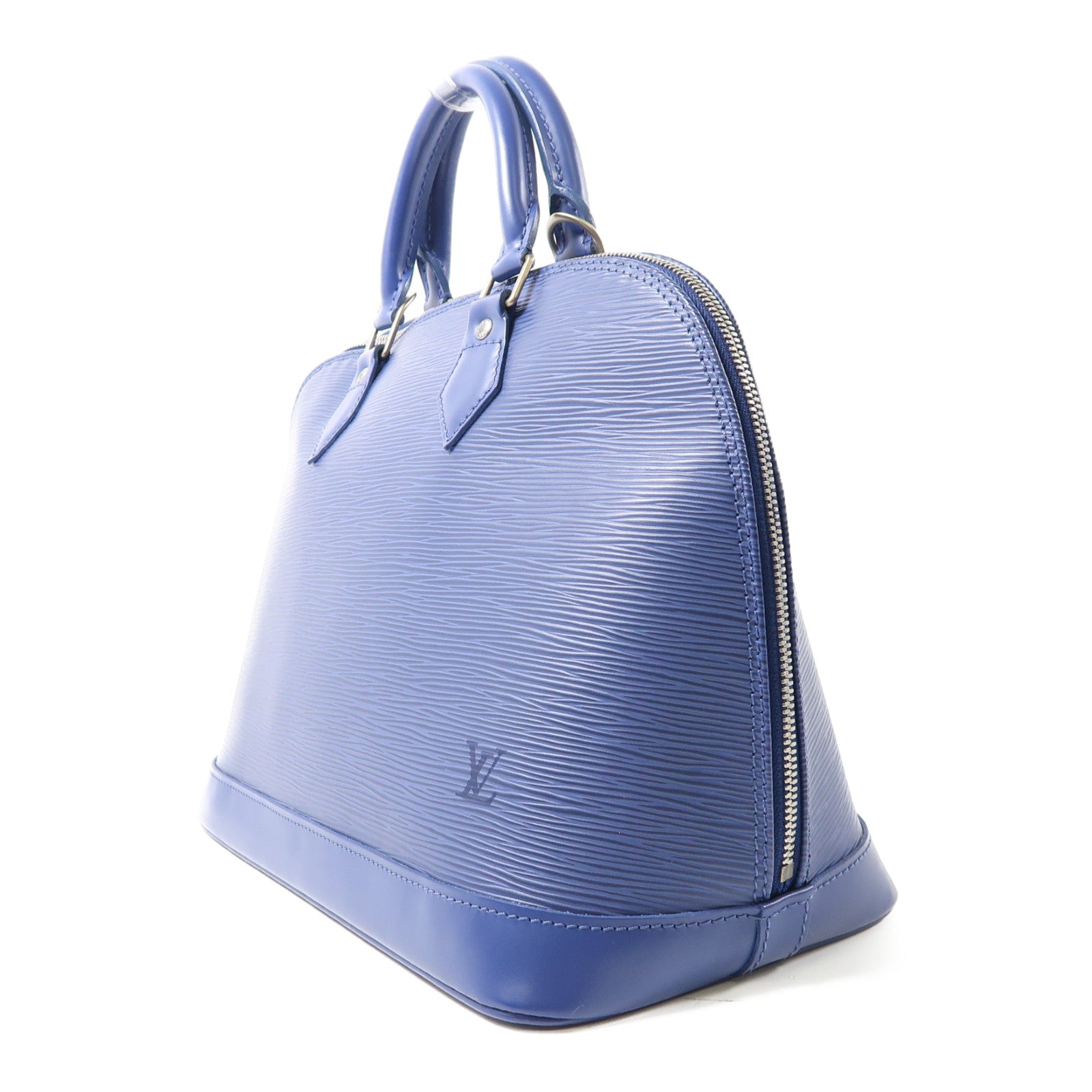 LOUIS VUITTON Epi Alma PM銀扣手挽袋藍色