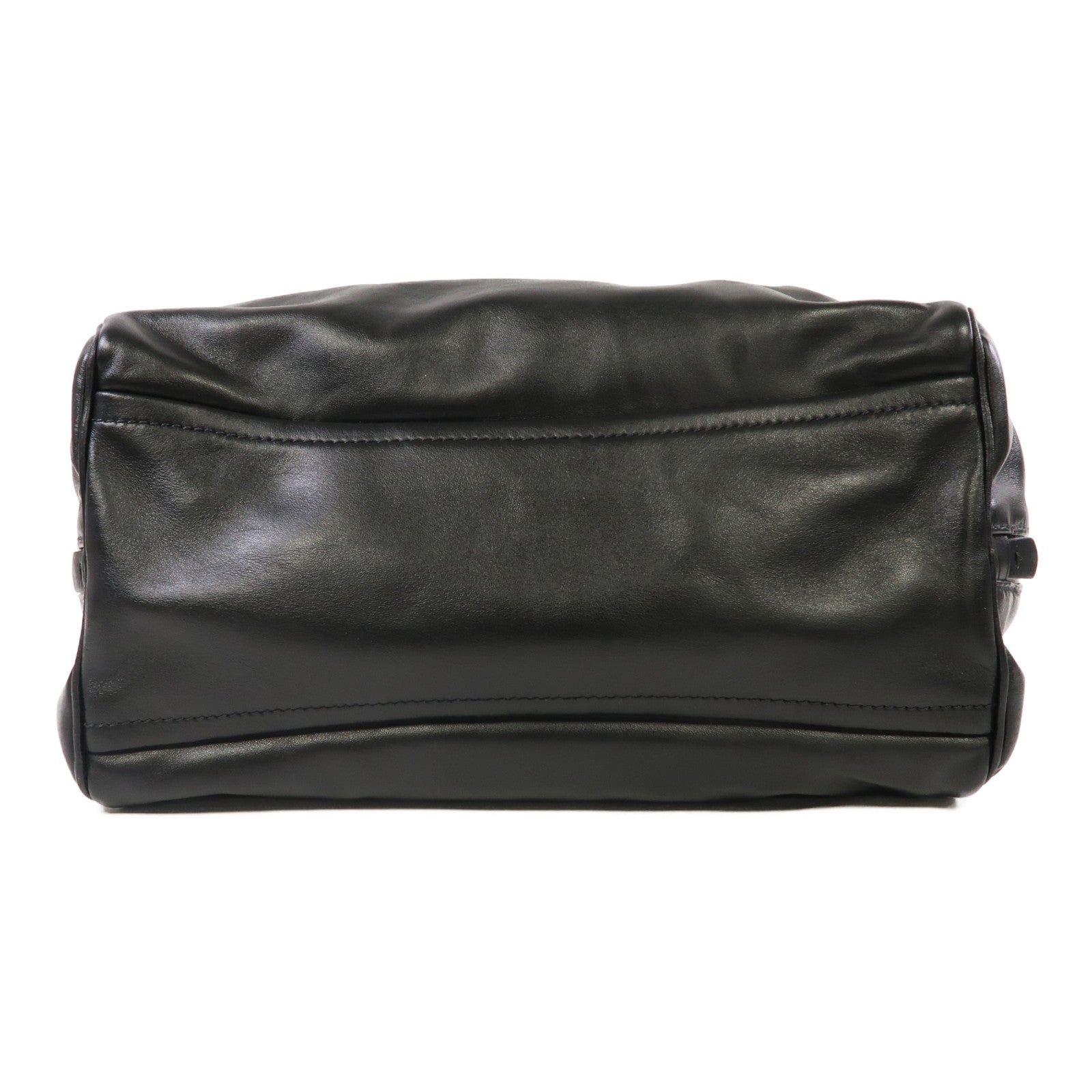 PRADA 牛皮皮革Hand Bag銀扣手挽袋黑色