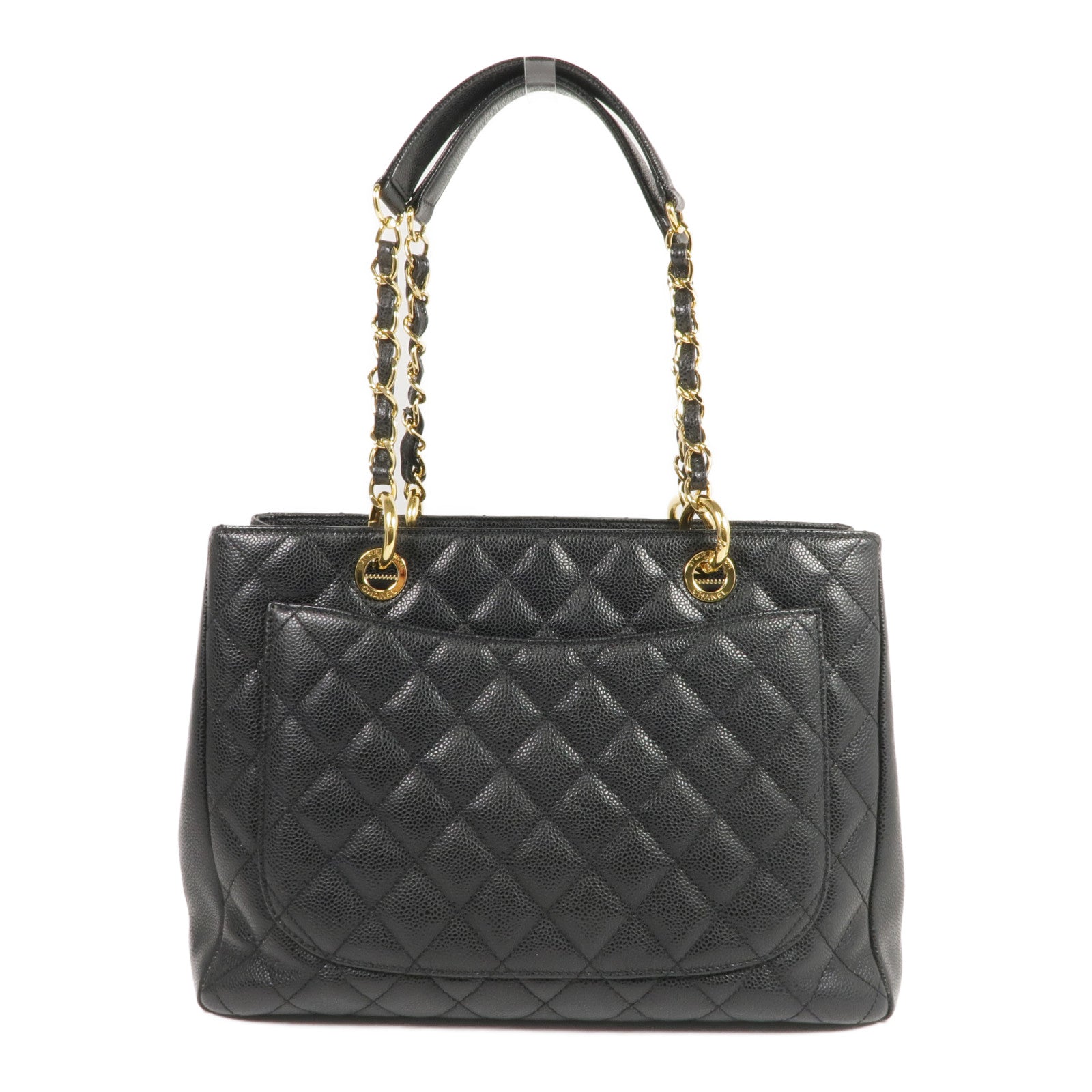 CHANEL 牛皮皮革GST Grand Shopping Tote金扣肩背袋/手挽袋