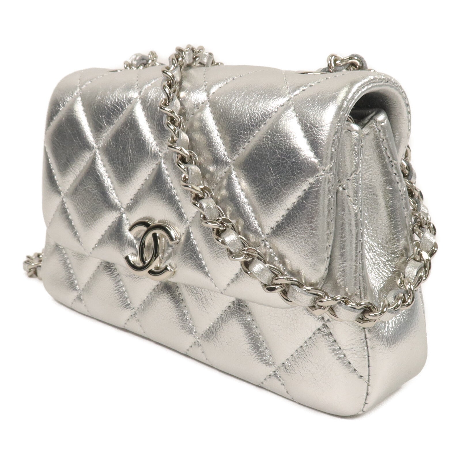 CHANEL 牛皮皮革Clutch With Chain鏈帶肩背袋
