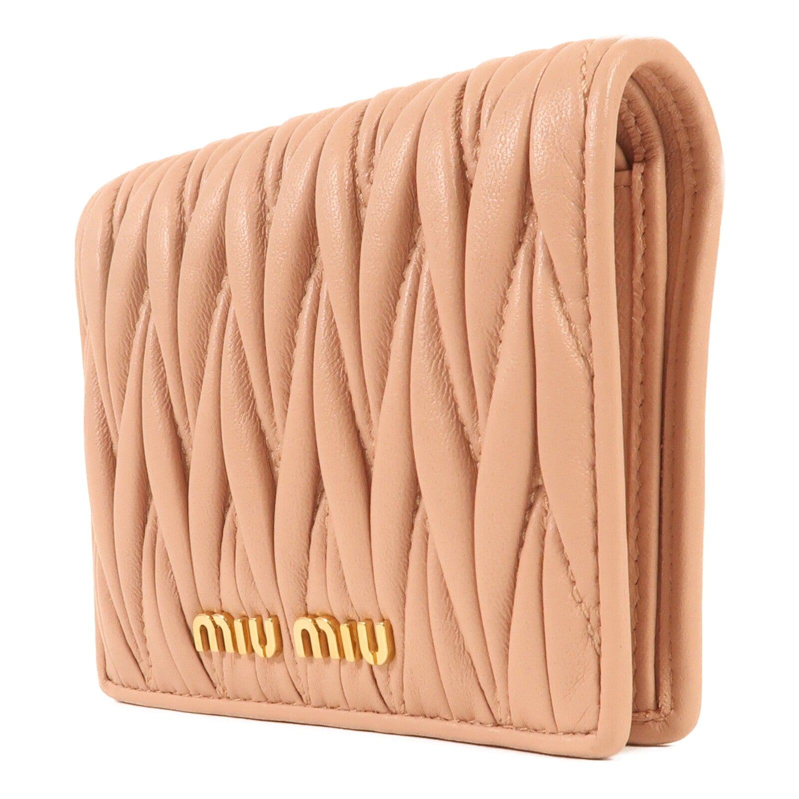 Miu Miu 牛皮皮革Bifold Wallet金扣錢包