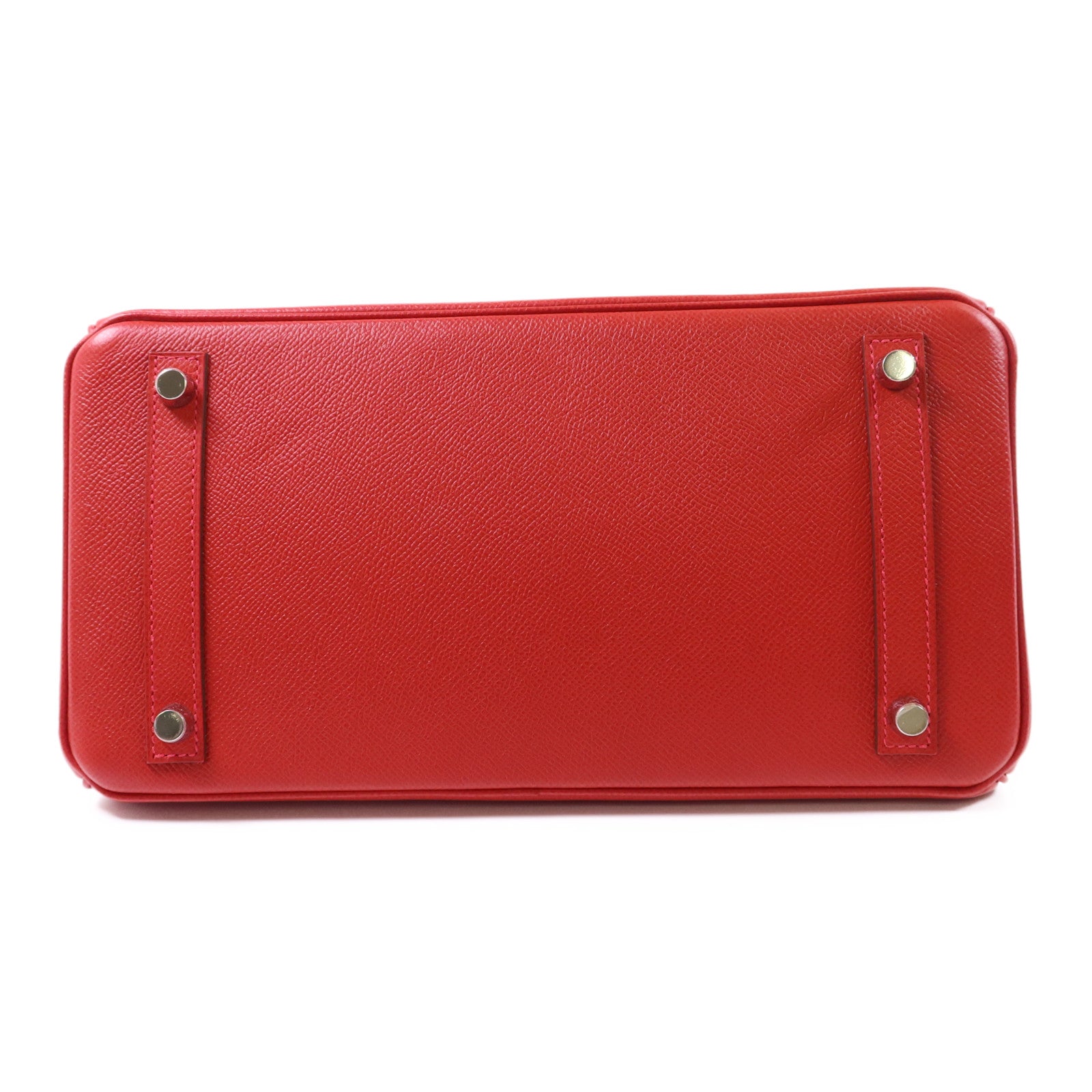 HERMES Epsom皮革Birkin 30銀扣手挽袋Rouge Casaque