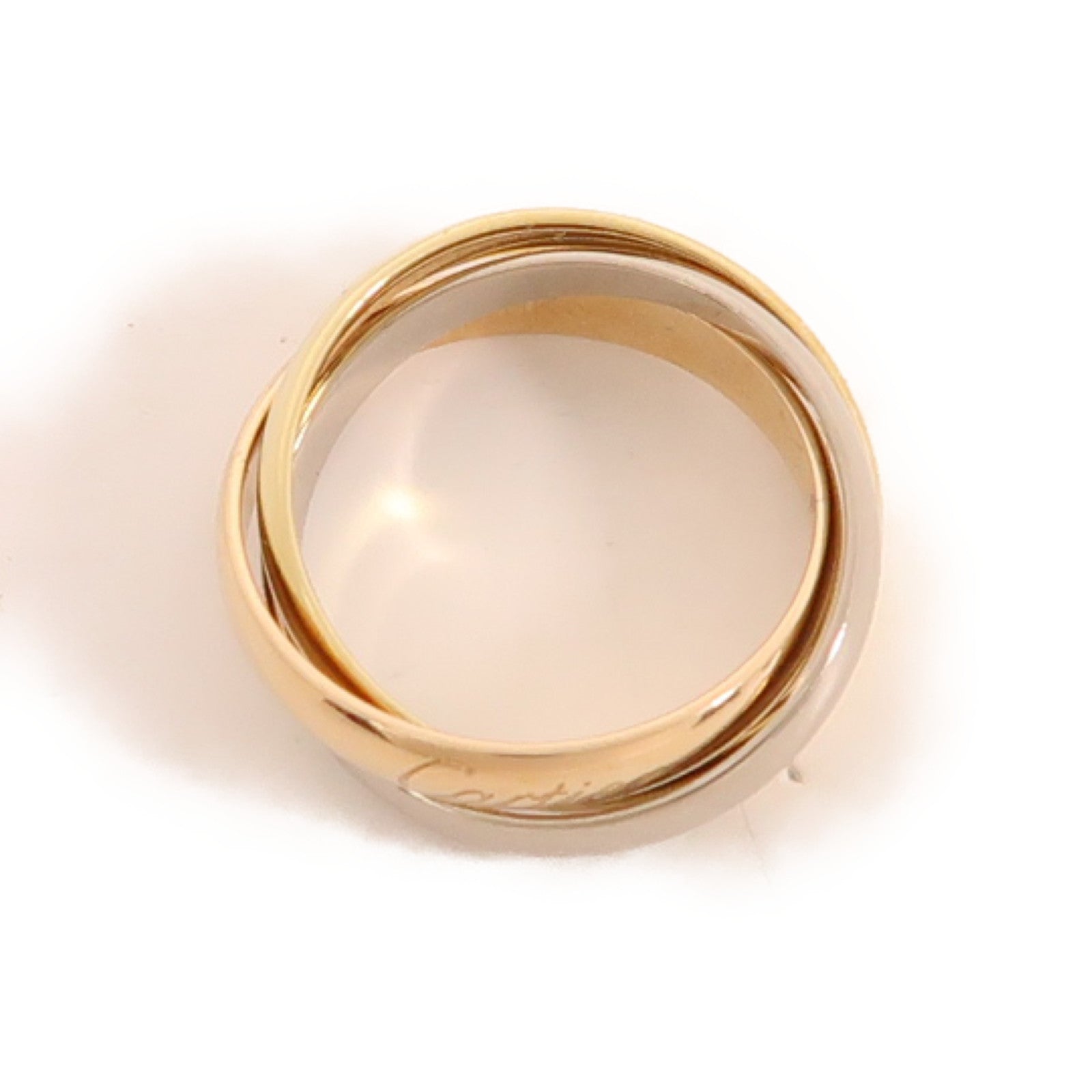 CARTIER 18K金/白金/玫瑰金Trinity Ring戒指US#4.5