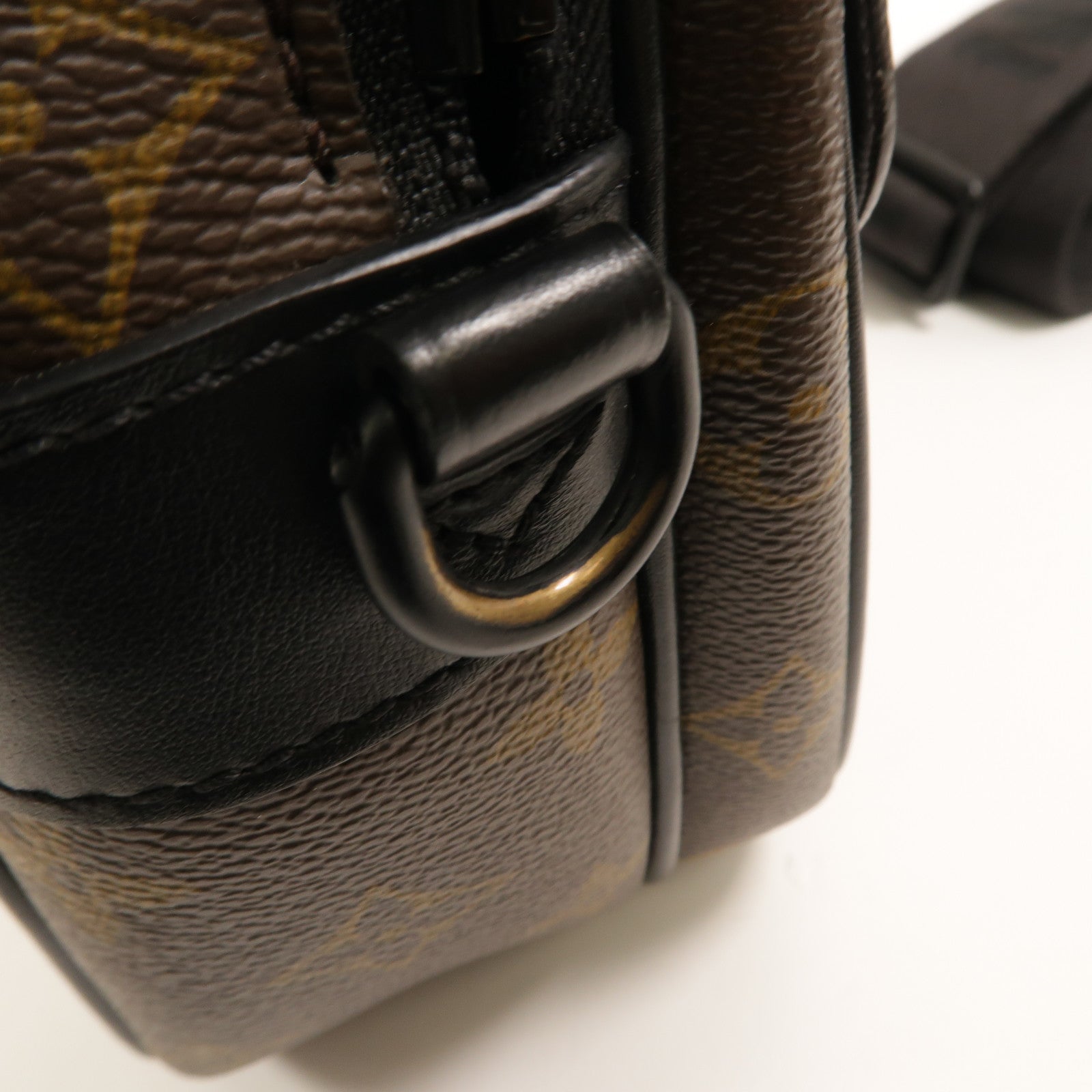 LOUIS VUITTON Monogram Macassar S Lock Messenger手挽肩背兩用袋