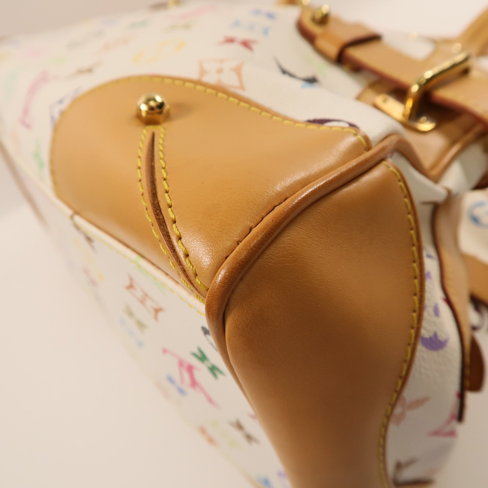 LOUIS VUITTON Monogram Multicolore Claudia金扣肩背袋白色/彩色