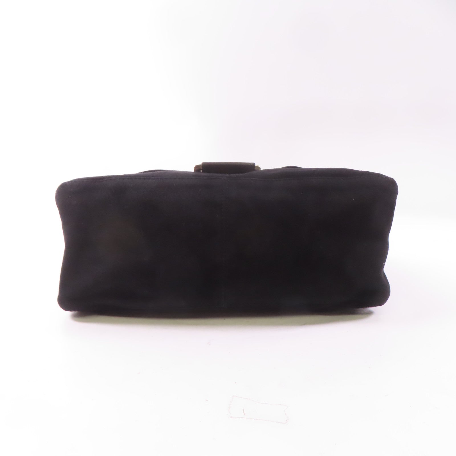 FENDI 絨布Mamma Baguette銀扣肩背袋黑色