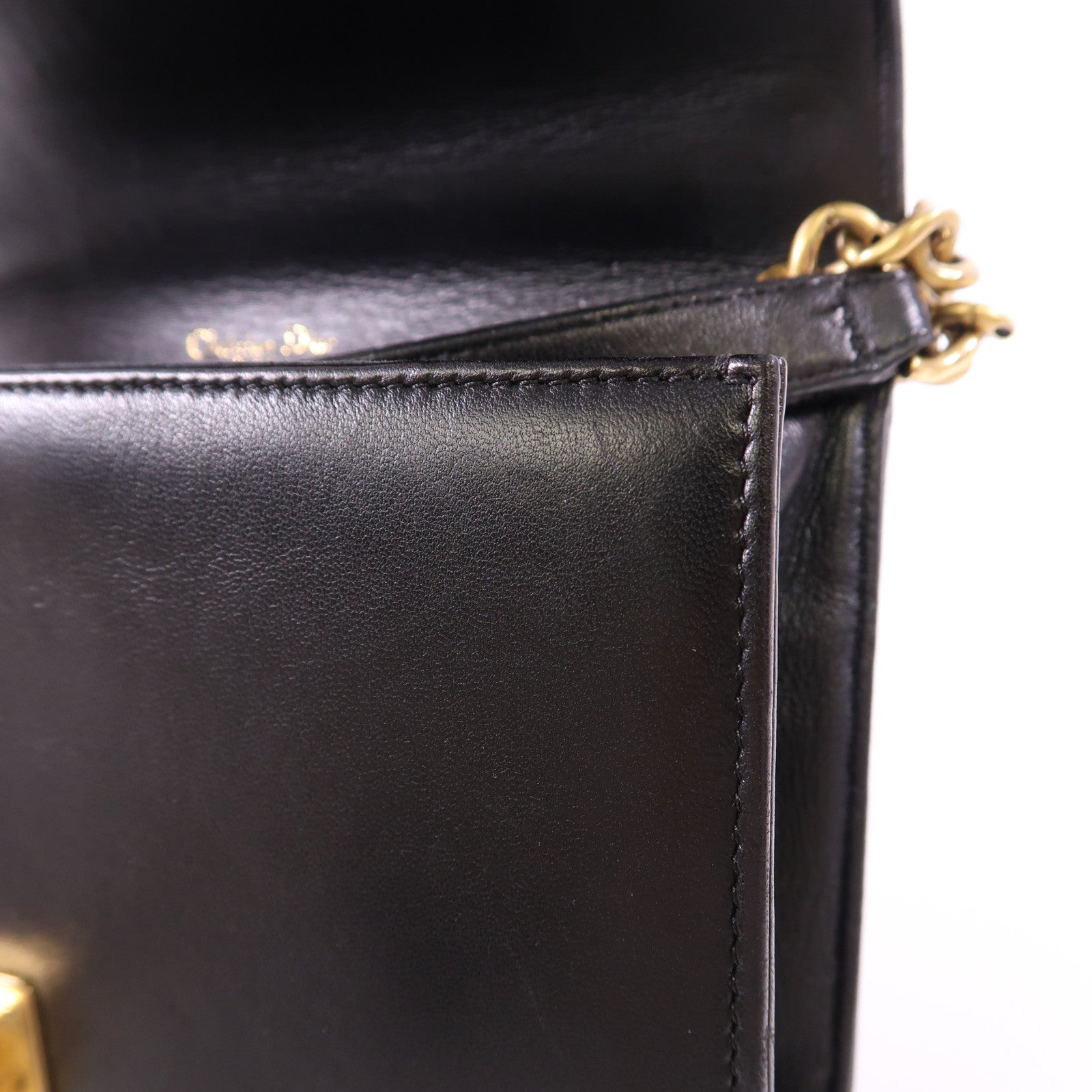 Dior CD GHW Diorama Chain Shoulder Bag Calfskin Leather Black