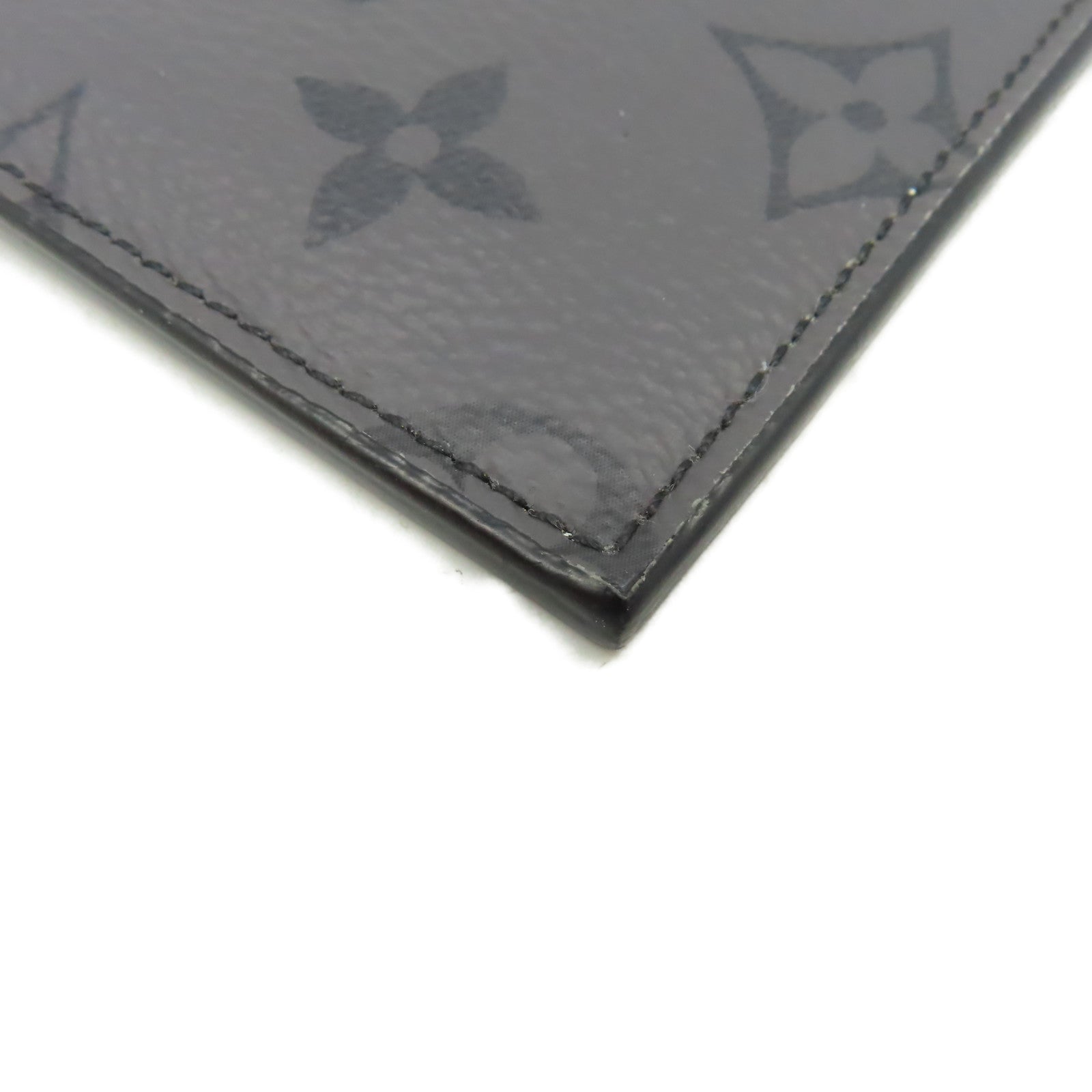 LOUIS VUITTON 【激減優惠】Monogram Eclipse Card Case銀扣卡套黑色/碳灰色