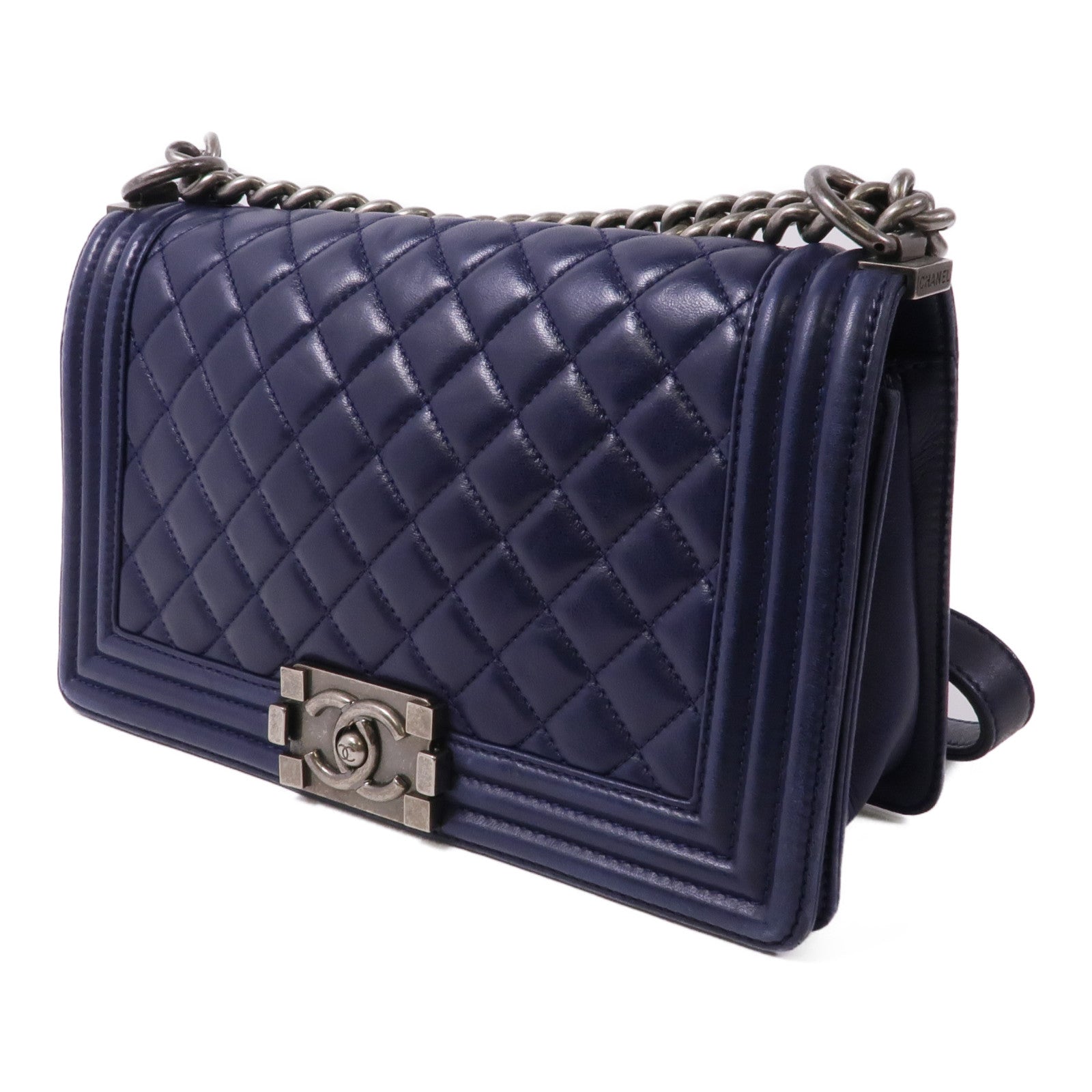 CHANEL 【激減優惠】羊皮皮革Boy 25鏈帶肩背袋