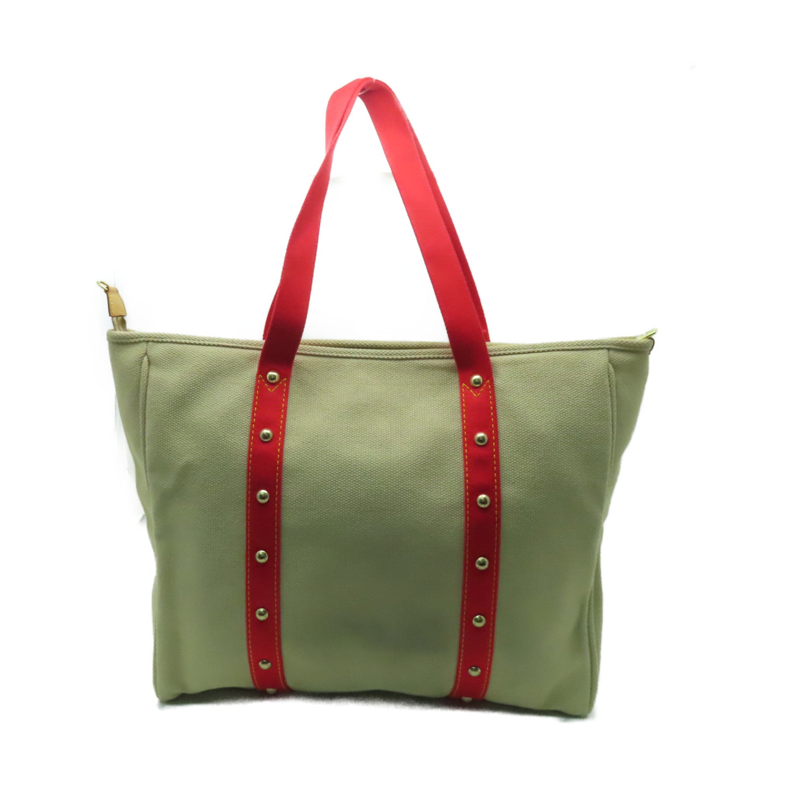 LOUIS VUITTON 【激減優惠】帆布Antigua Cabas GM金扣手挽袋米色/紅色