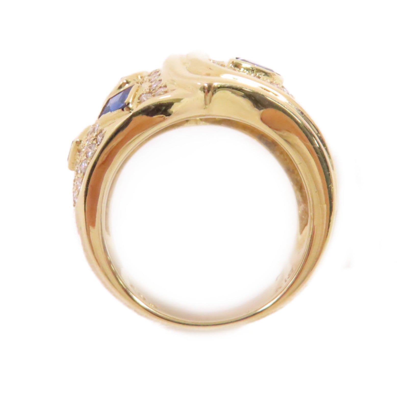 JEWELRY 【激減優惠】18K黃金/1.63ct藍寶石/0.68ct鑽石Sapphire Ring戒指US#6.75