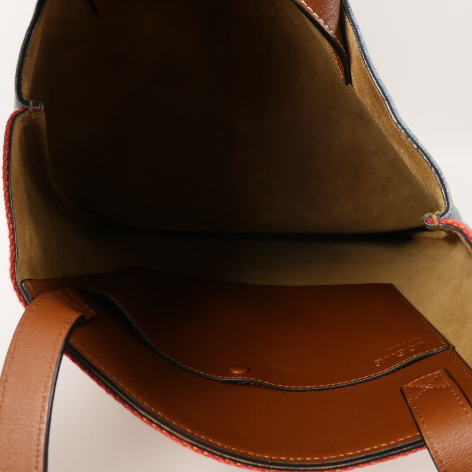 LOEWE 牛仔布/棉質Vertical Tote Strip手挽袋