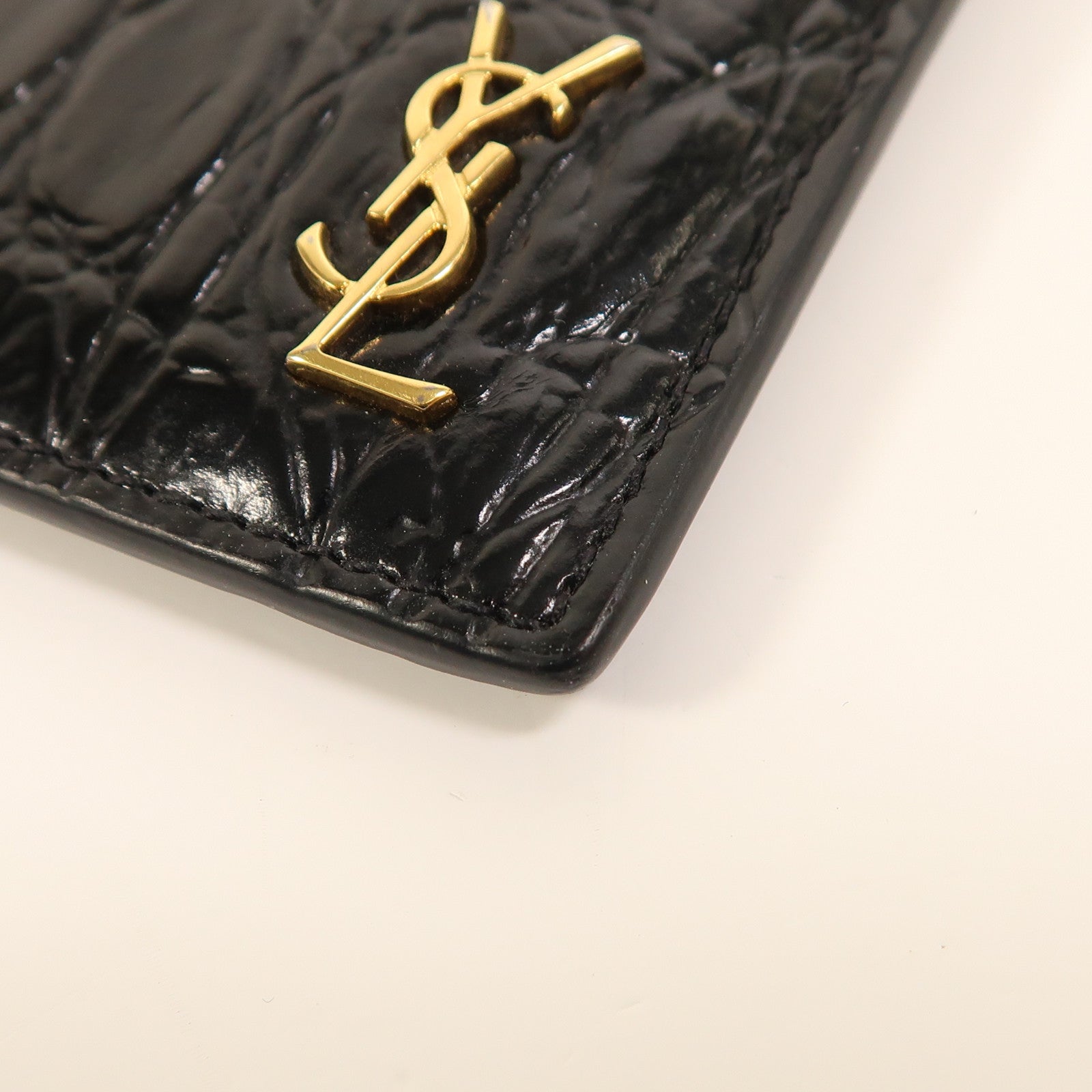 SAINT LAURENT 牛皮皮革Card Case金扣卡片套