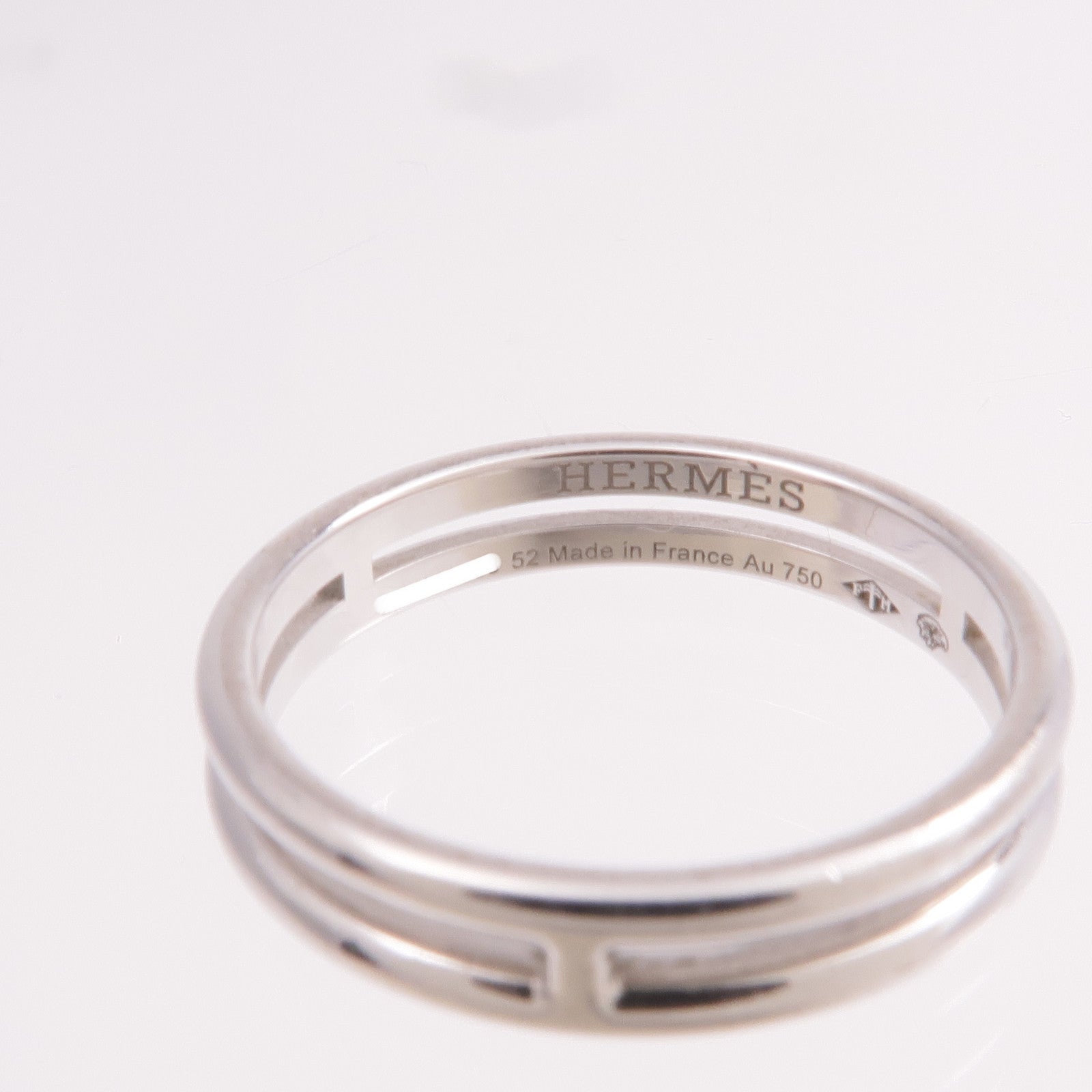 HERMES 18K白金Ariane Ring戒指Hermes#52/US#6