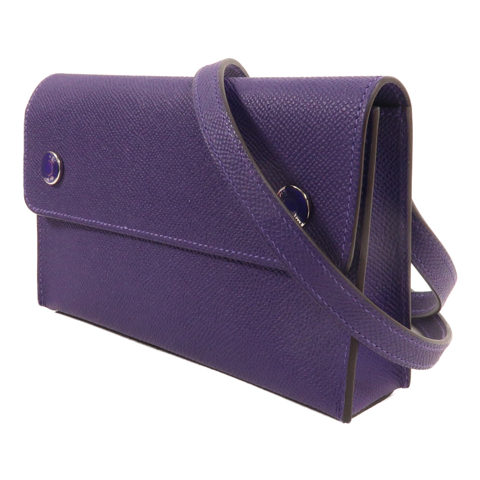 HERMES Epsom皮革Hermesnap肩背袋New Purple