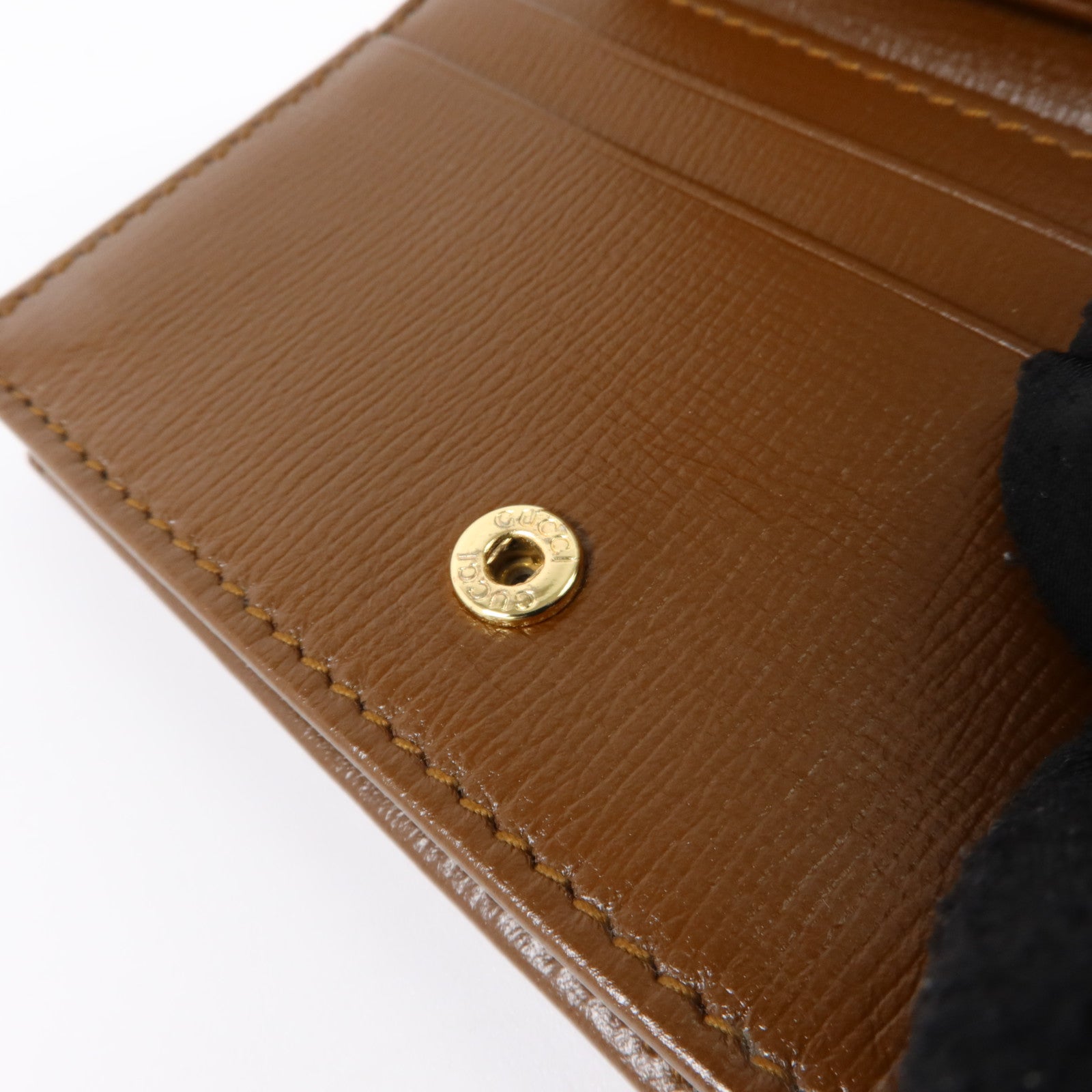 GUCCI 塗層帆布Horsebit 1955 Card Case Wallet金扣錢包