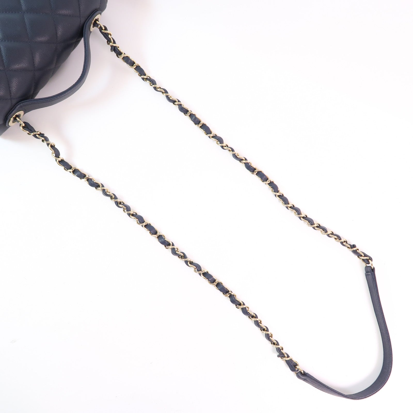 CHANEL 牛皮皮革Chain Shoulder金扣手挽肩背兩用袋