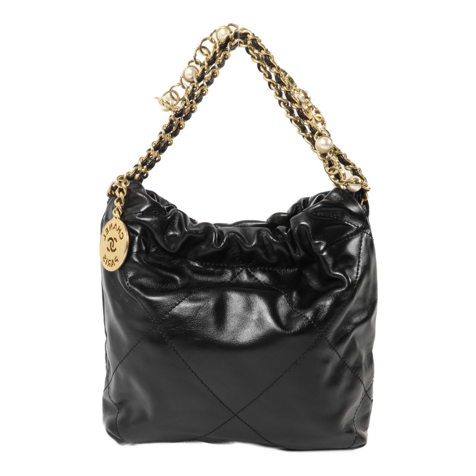 CHANEL 牛皮皮革Chanel 22 Mini鏈帶肩背袋