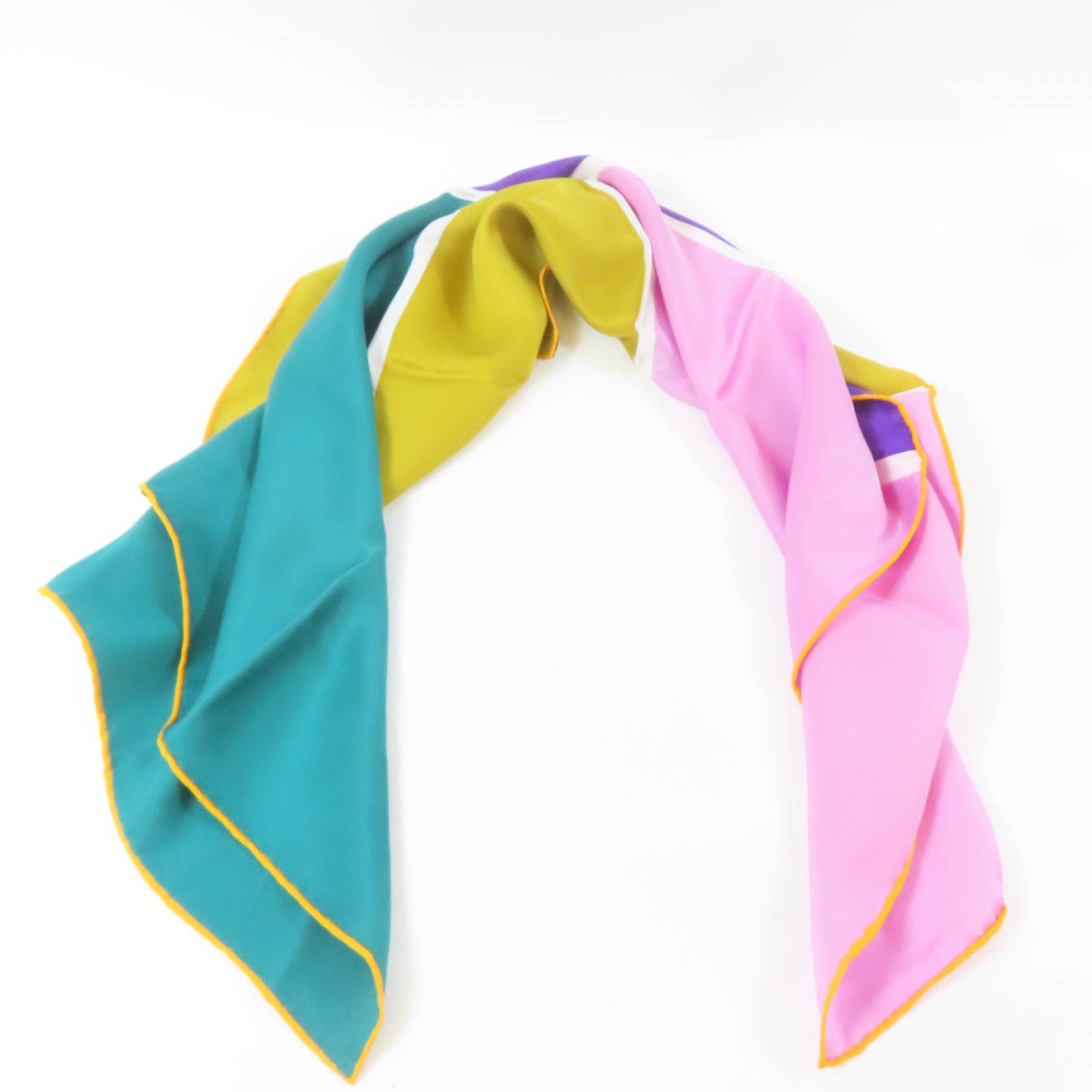HERMES 【激減優惠】絲質Scarf絲巾紫色/粉紅色/綠色/黃色
