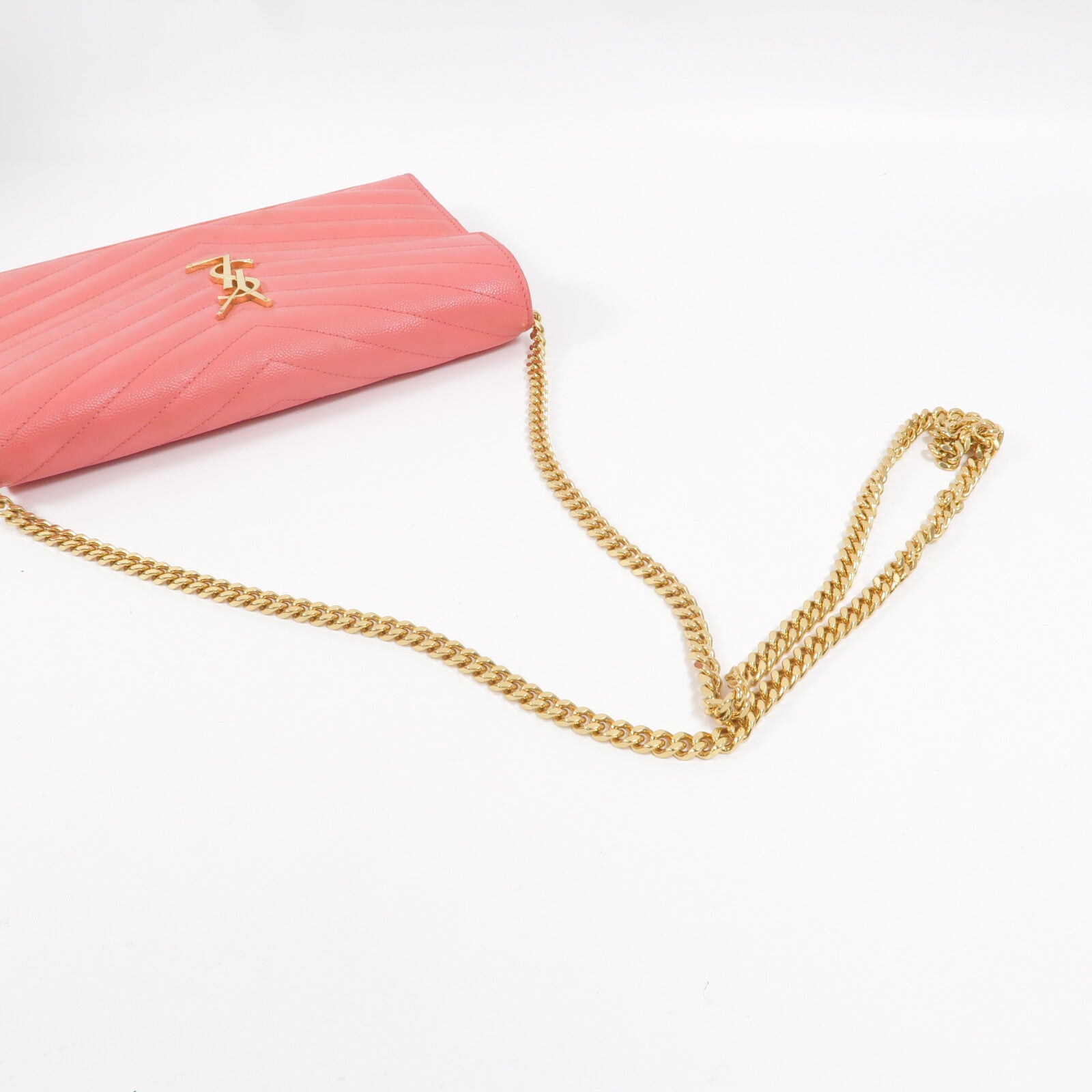 YVES SAINT LAURENT 牛皮皮革Cassandre Envelope鏈帶肩背袋