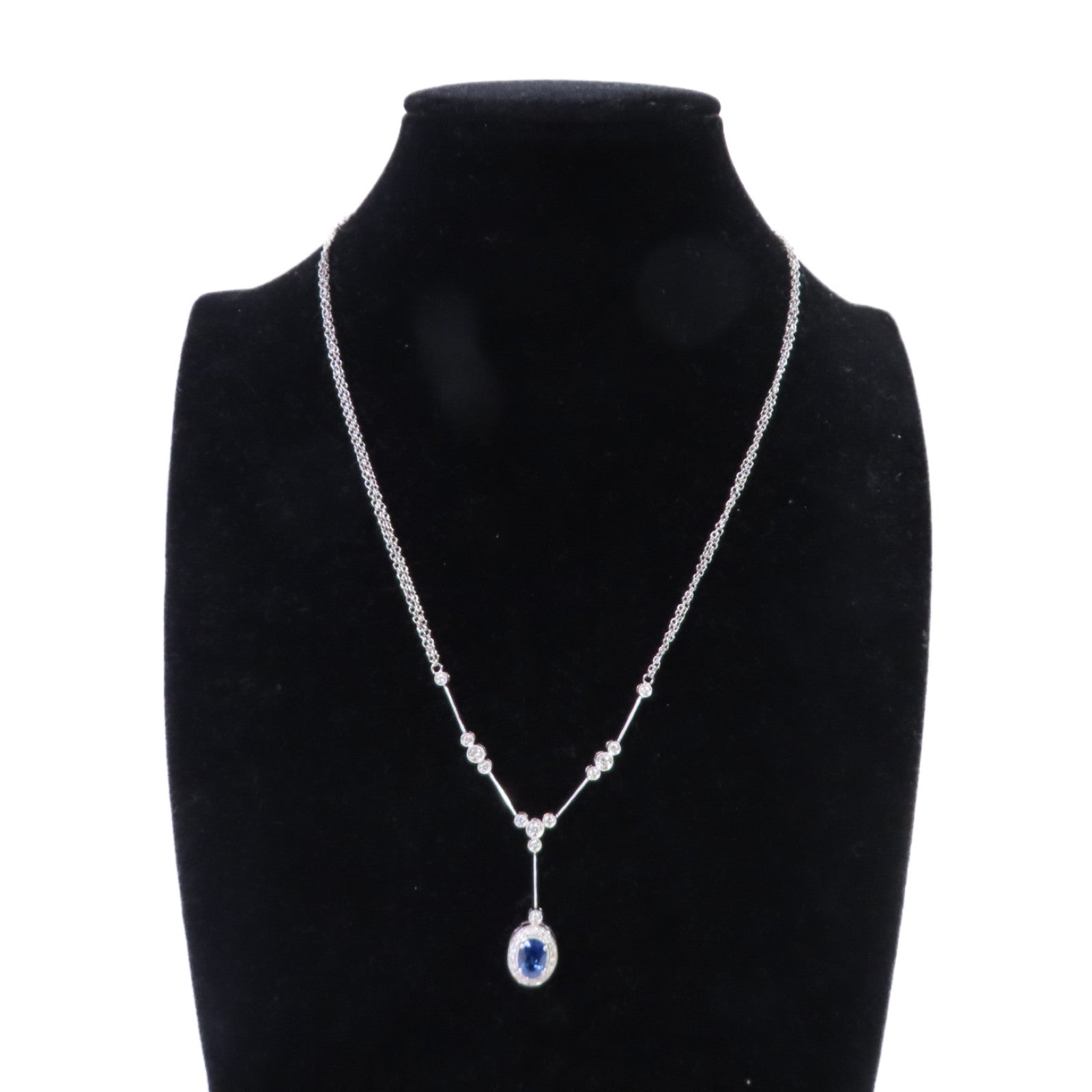 JEWELRY 18K白金/2.147ct藍寶石/0.70ct鑽石Sapphire/Diamond Necklace項鏈