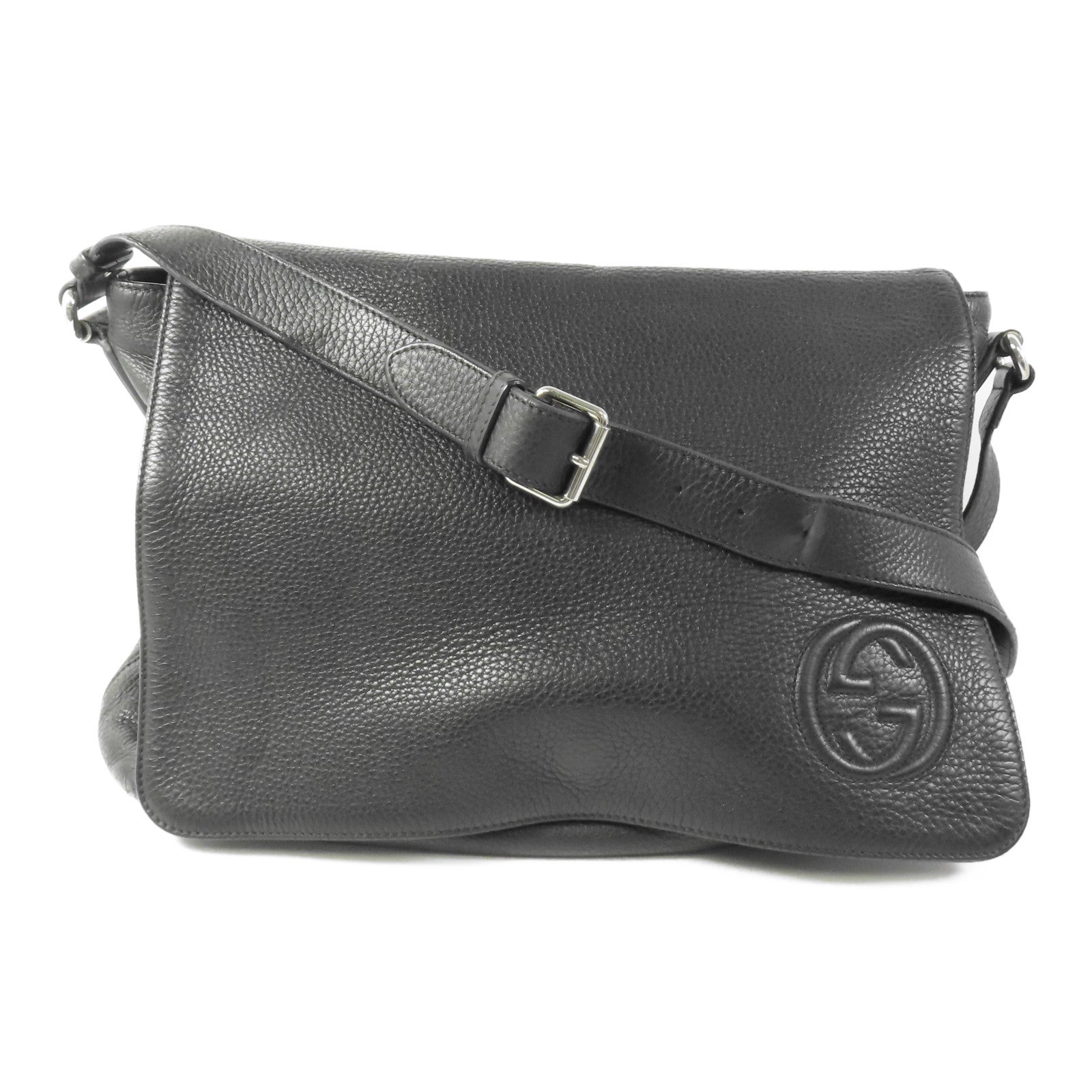 GUCCI GG SHW Shoulder Bag 322056 Calfskin Leather Black