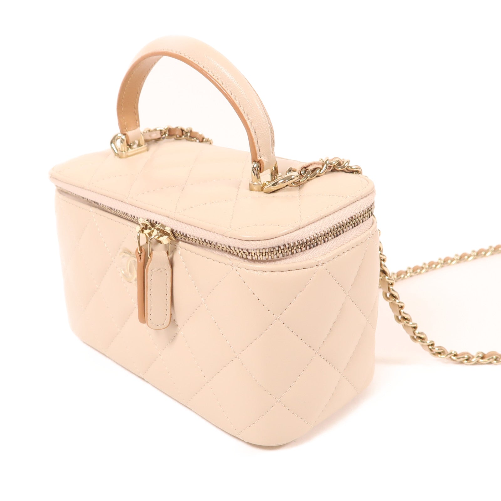 CHANEL 羊皮皮革Vanity Case金扣手挽肩背兩用袋
